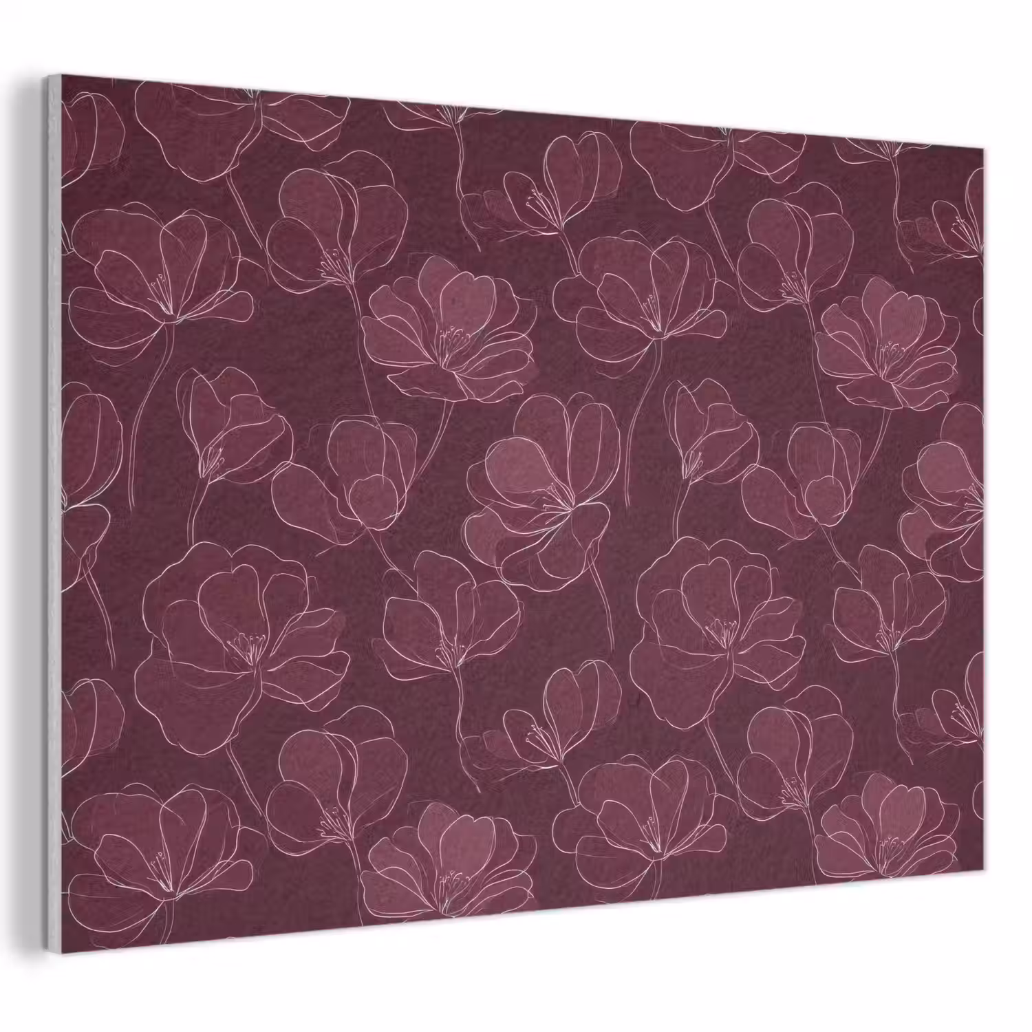Bloemen - Patroon - Bordeauxrood PET vilt klein 837 -3d