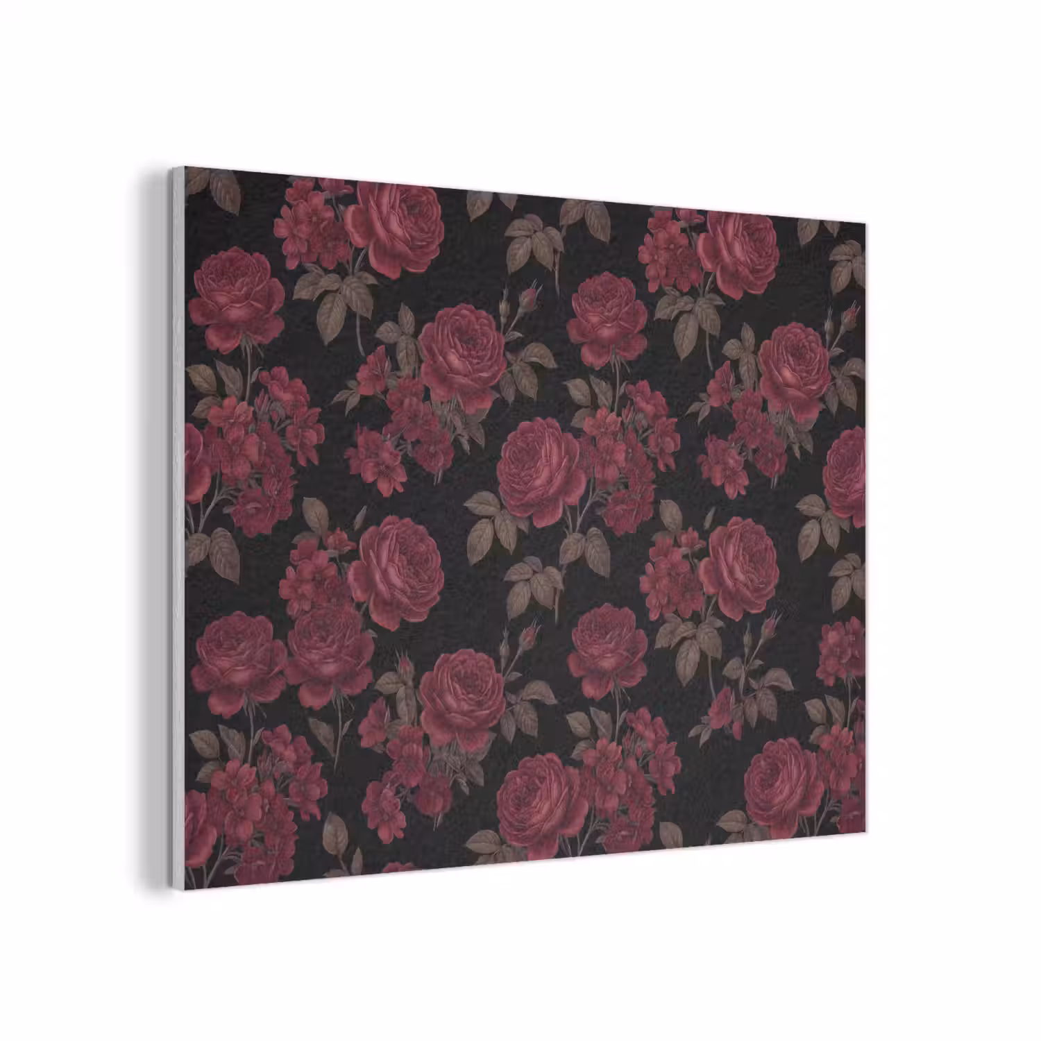 Bloemen - Roos - Patroon - Klassiek - Rood PET vilt klein -3d