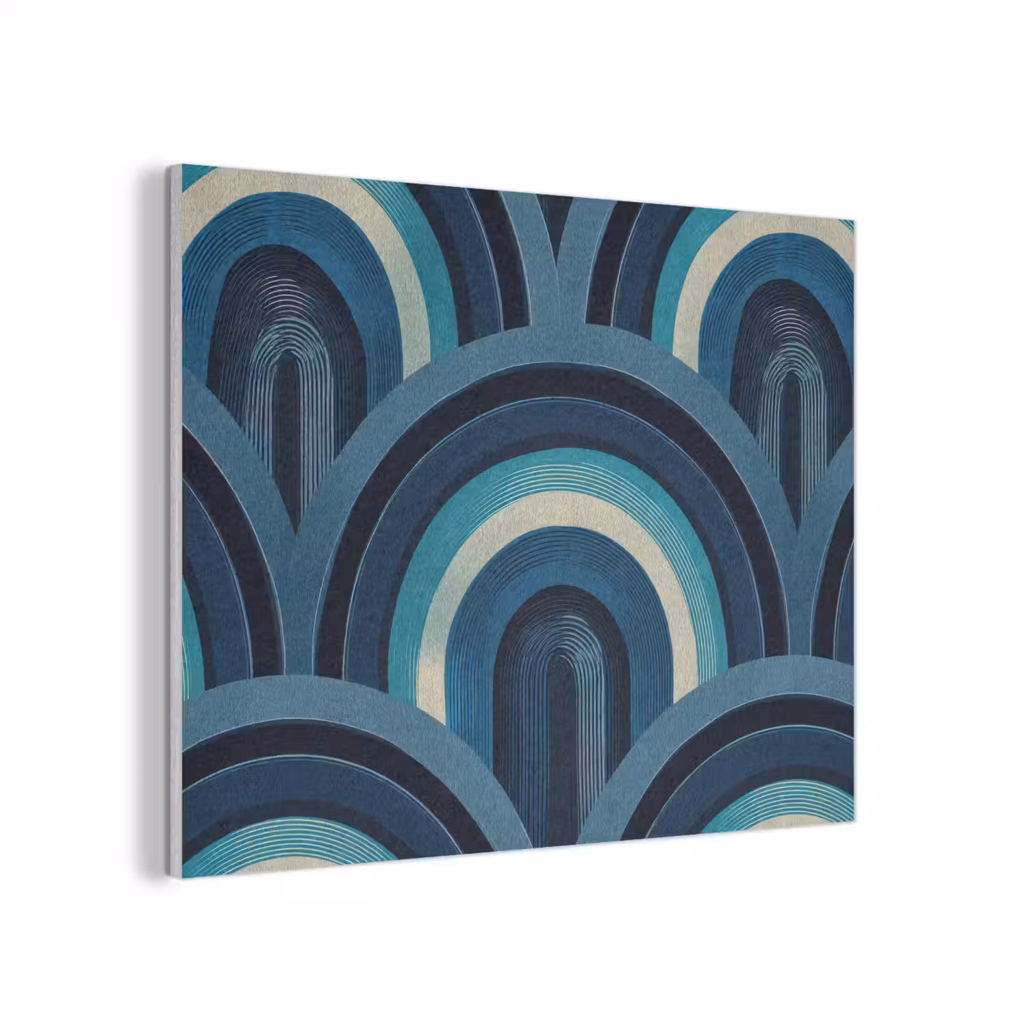 Bogen - Geometrisch - Patroon - Blauw - Retro PET vilt klein 837 -3d