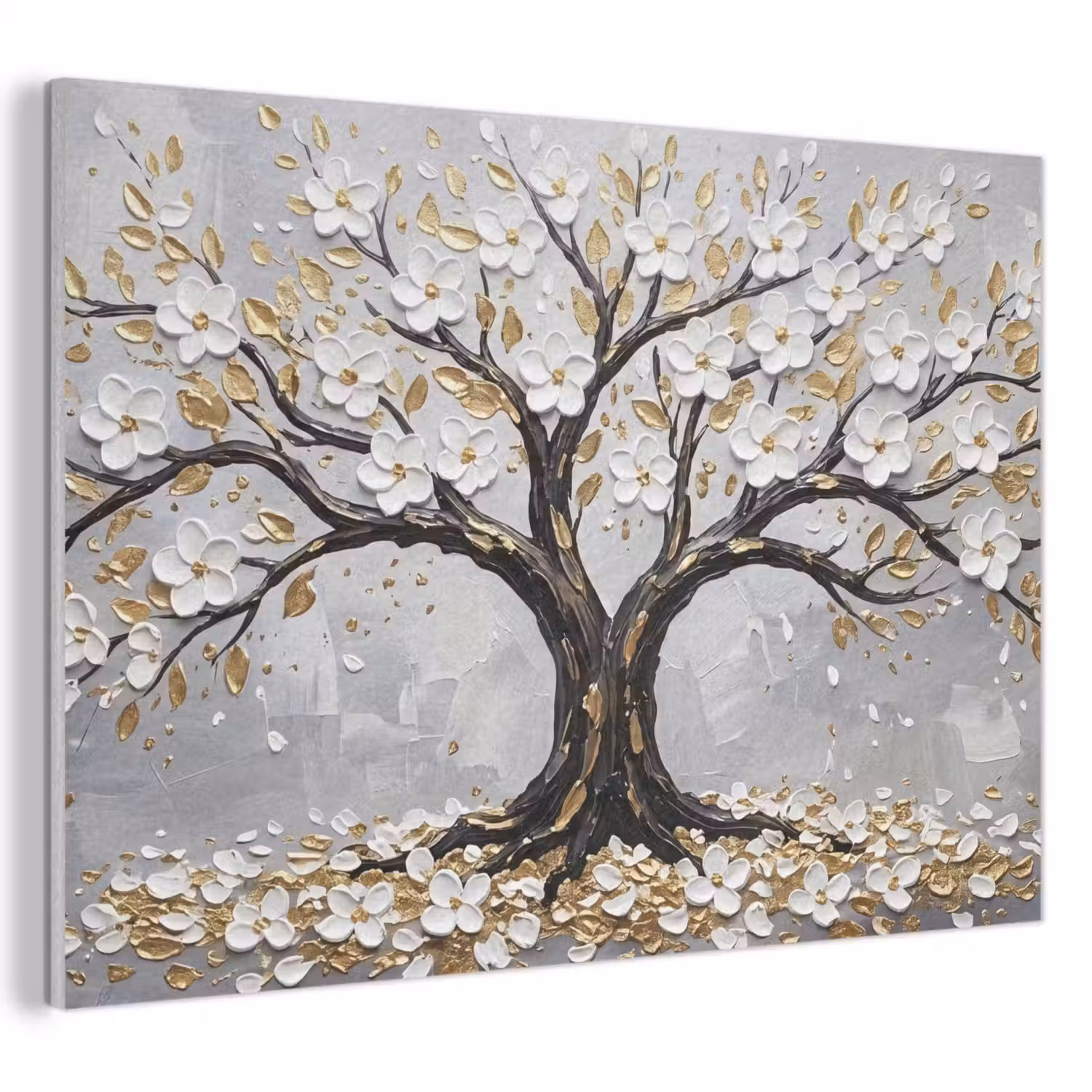 Boom - Bloemen - Natuur - Abstract - Wit PET vilt klein -3d