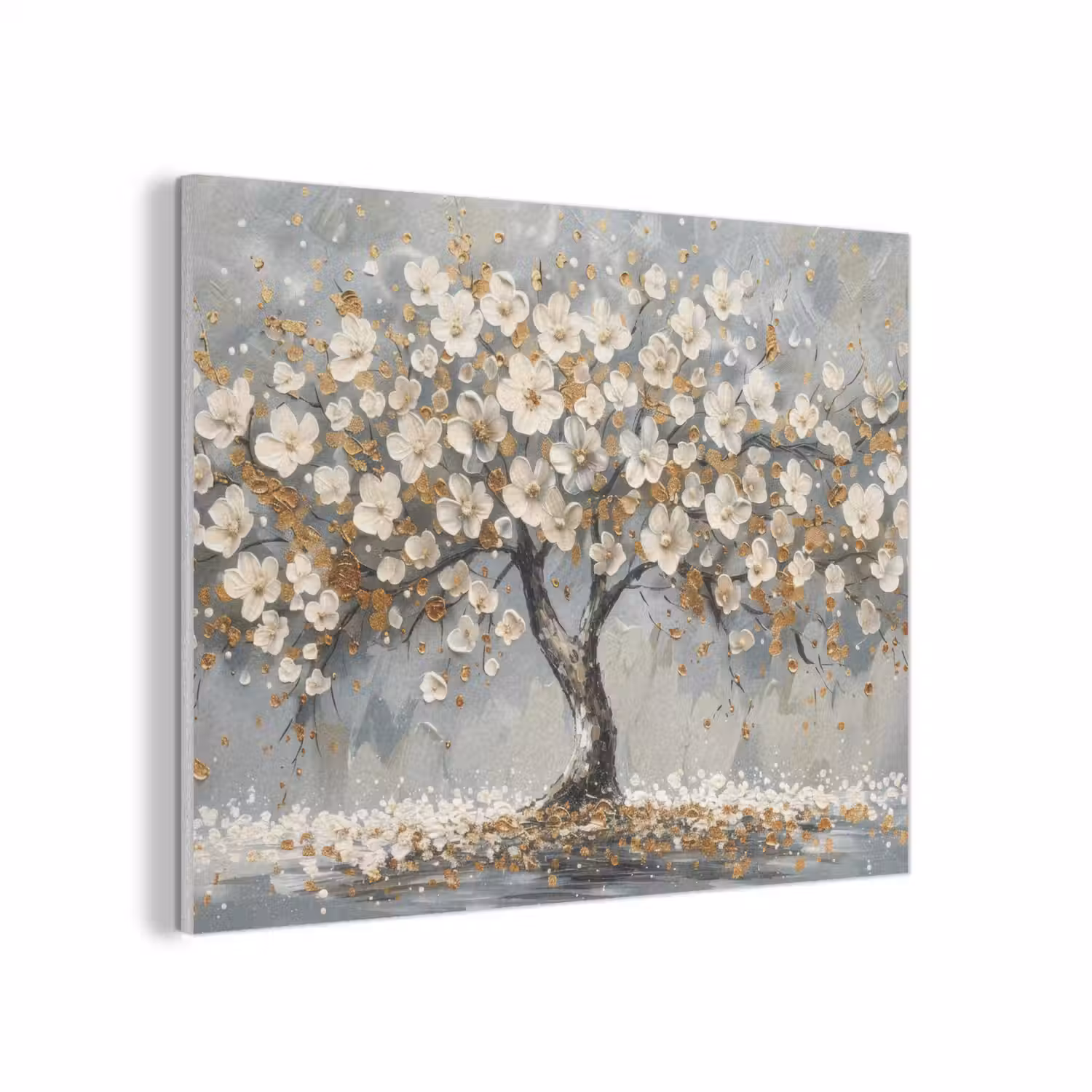 Boom - Bloemen - Wit - Natuur - Kunst PET vilt klein -3d