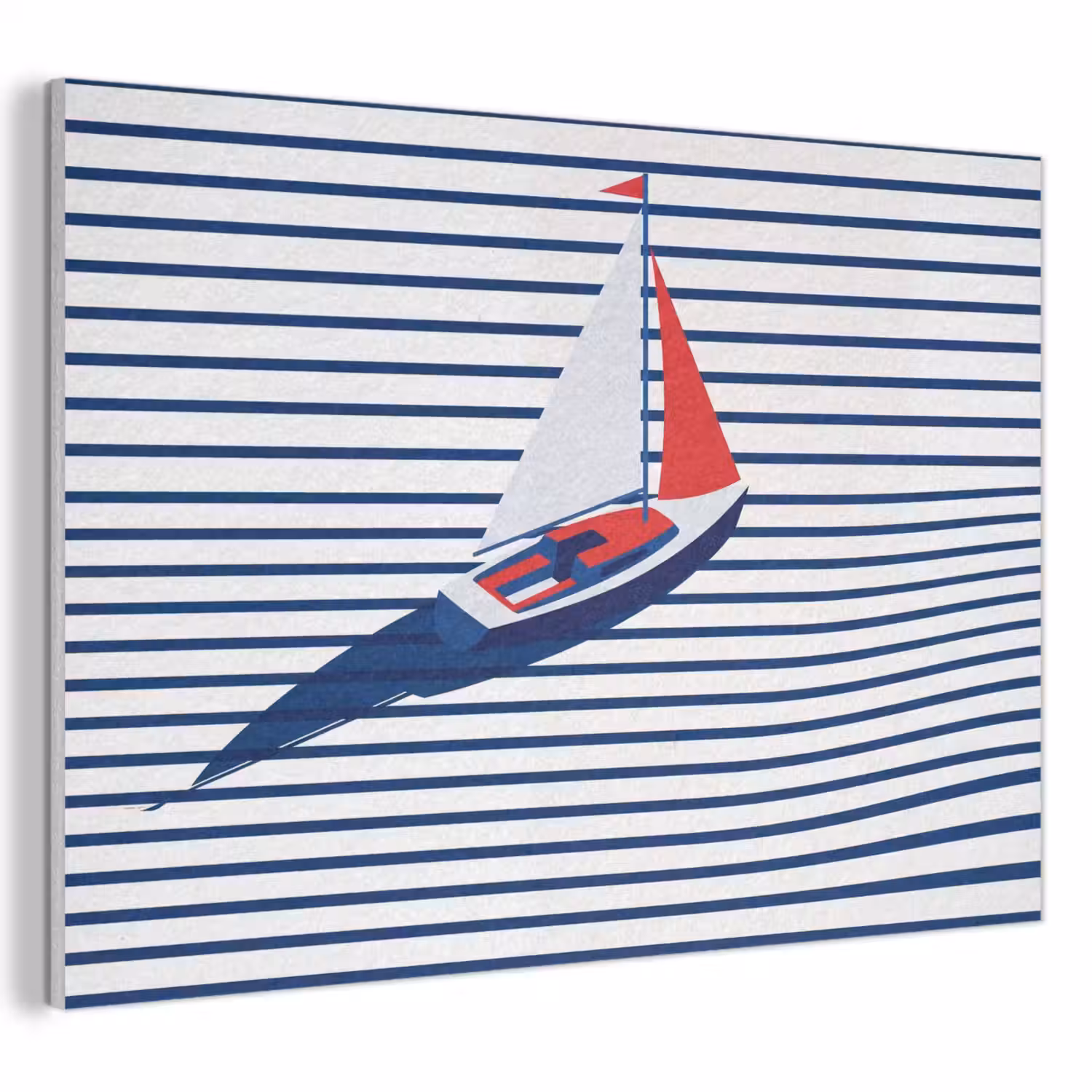 Boot - Water - Abstract - Blauw PET vilt klein -3d