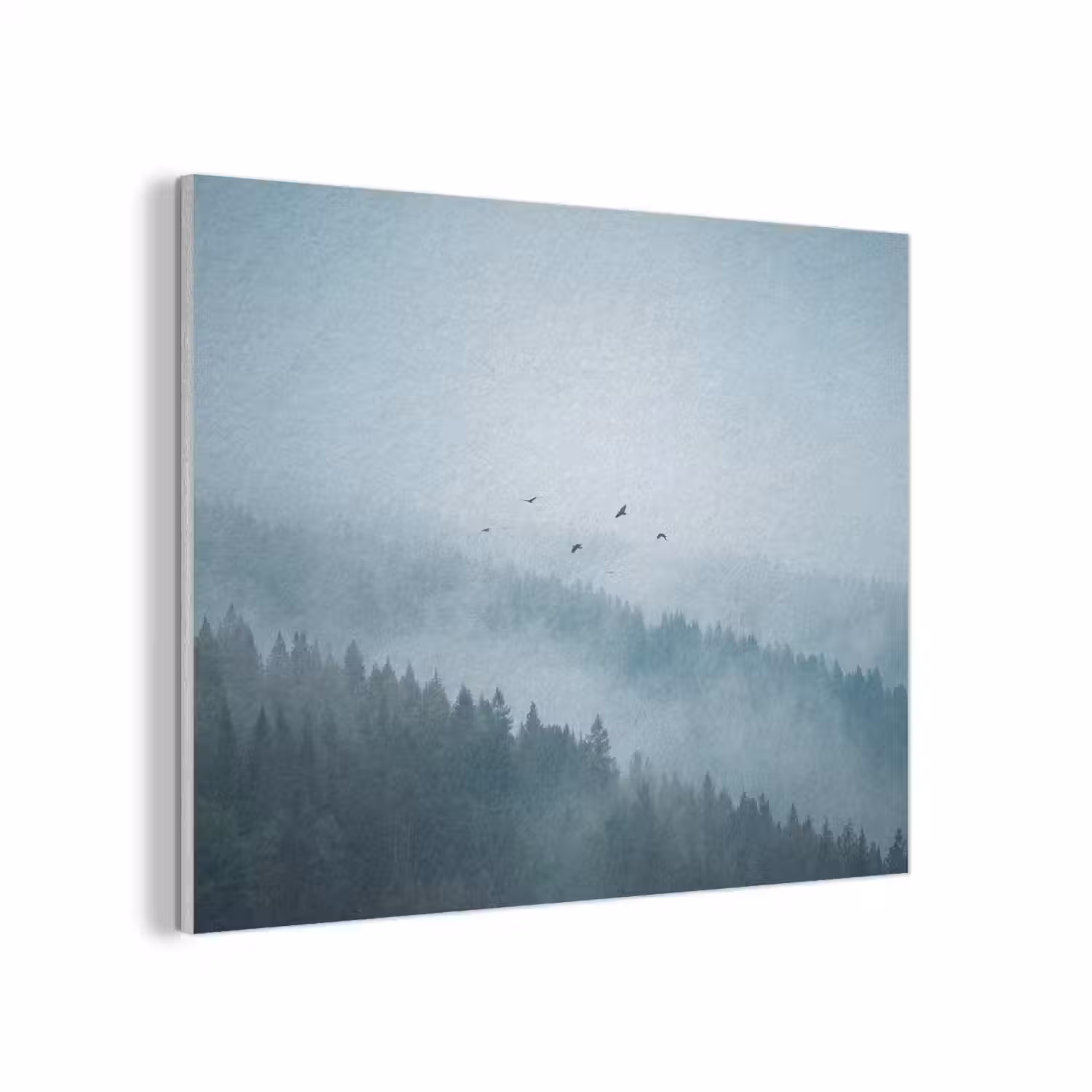 Bos - Mist - Vogels - Natuur - Groen PET vilt klein -3d