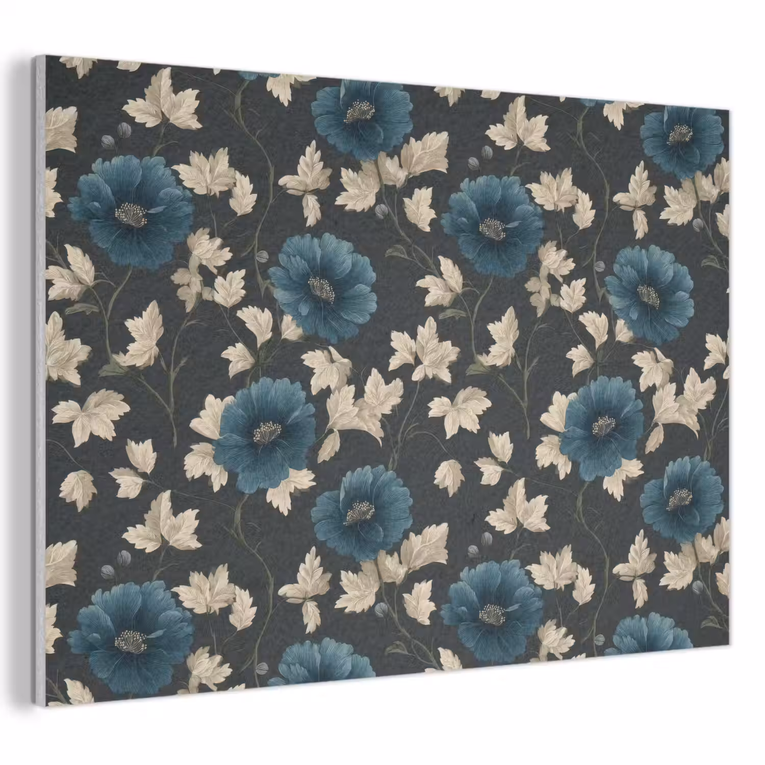 Botanisch - Bloemen - Blauw PET vilt klein 837 -3d