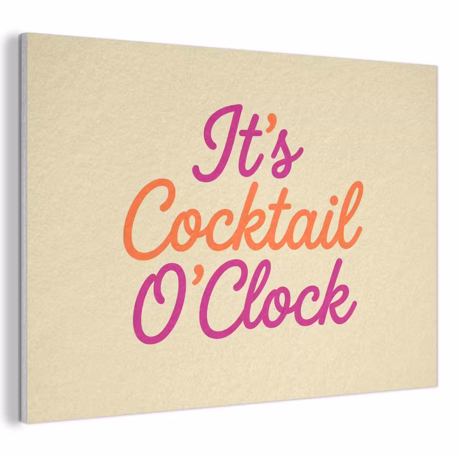 Cocktail O'Clock - Geel - Retro PET vilt klein -3d