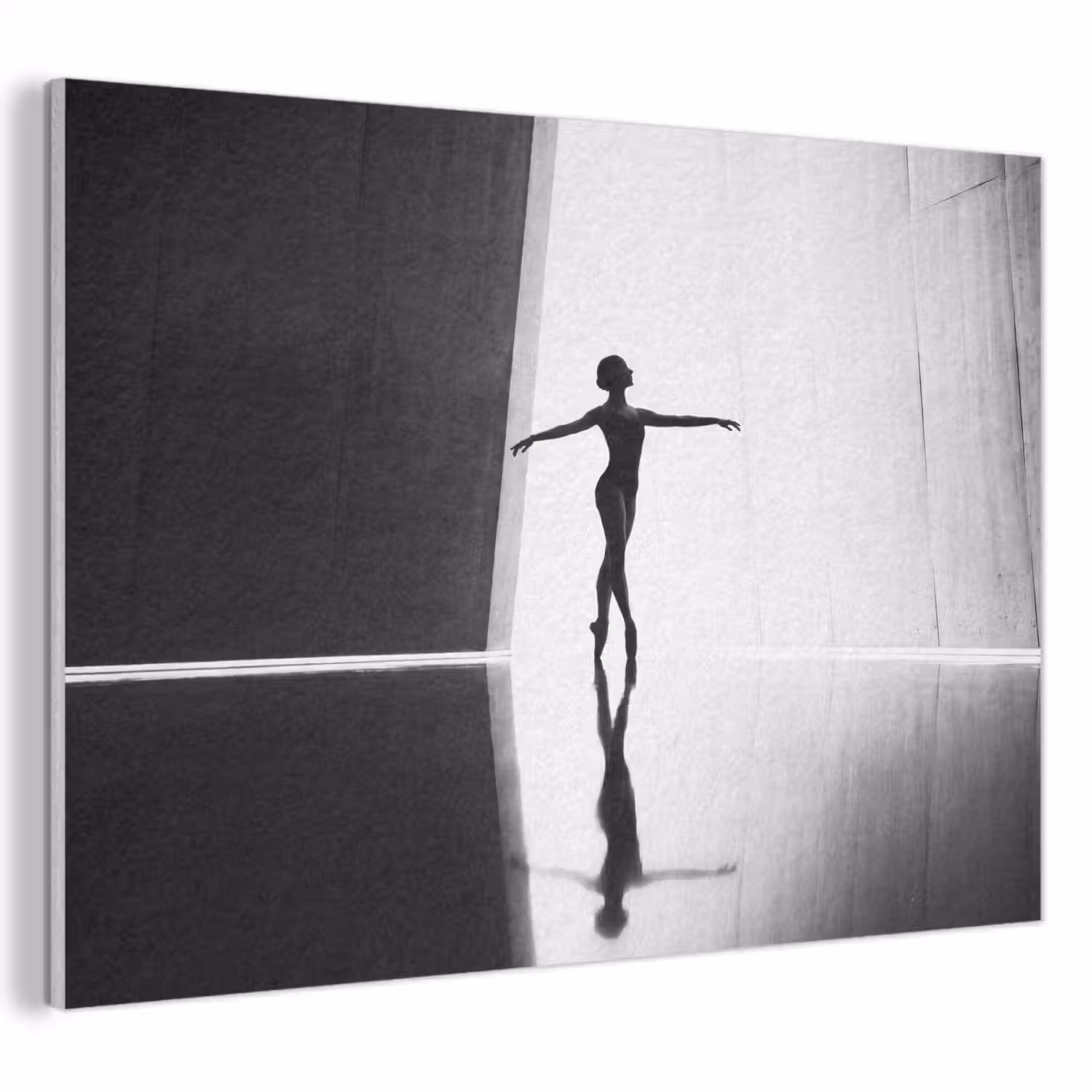 Danser - Silhouette - Kunst - Modern - Zwart-wit PET vilt klein -3d