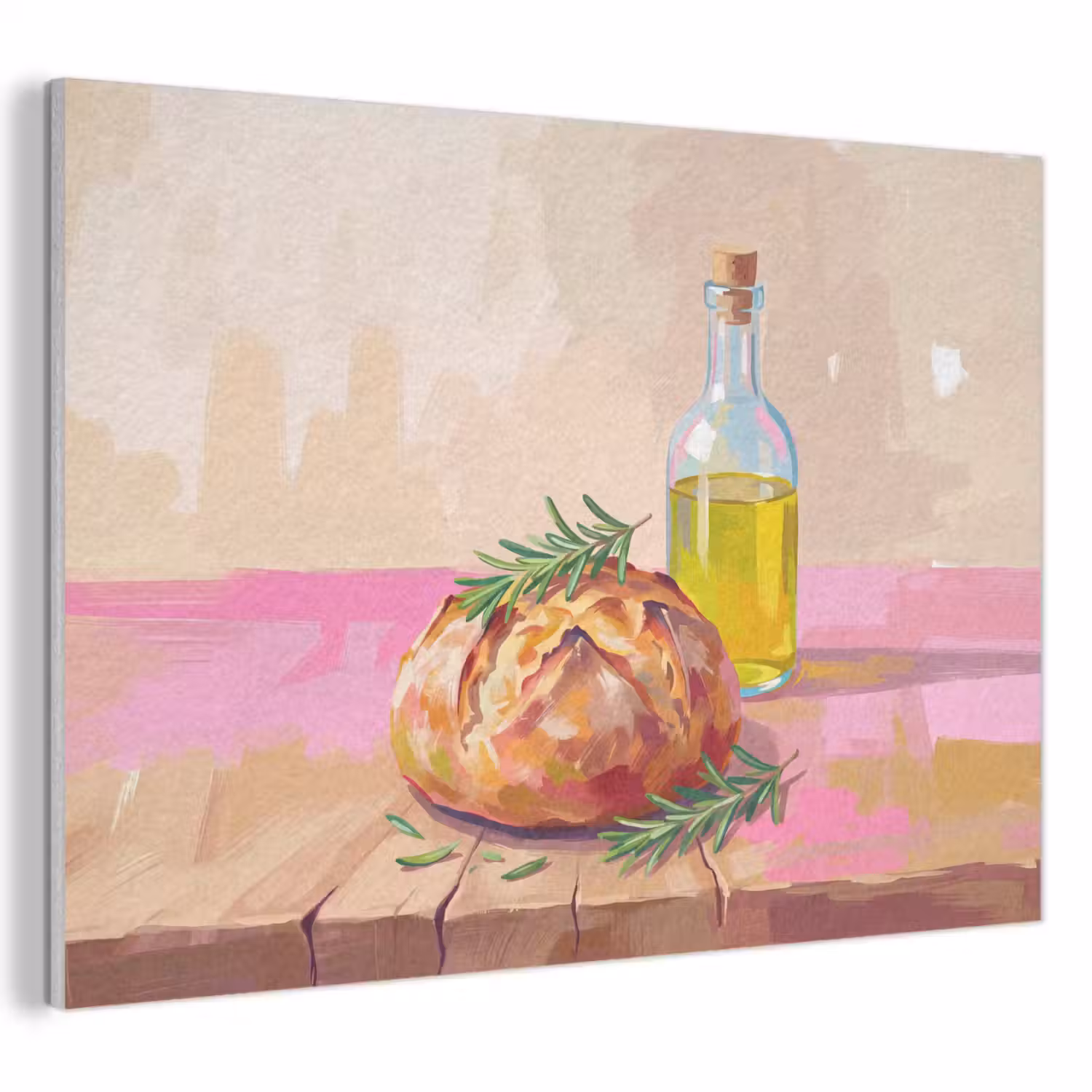 Eten - Brood - Olijfolie - Abstract - Keuken PET vilt klein -3d