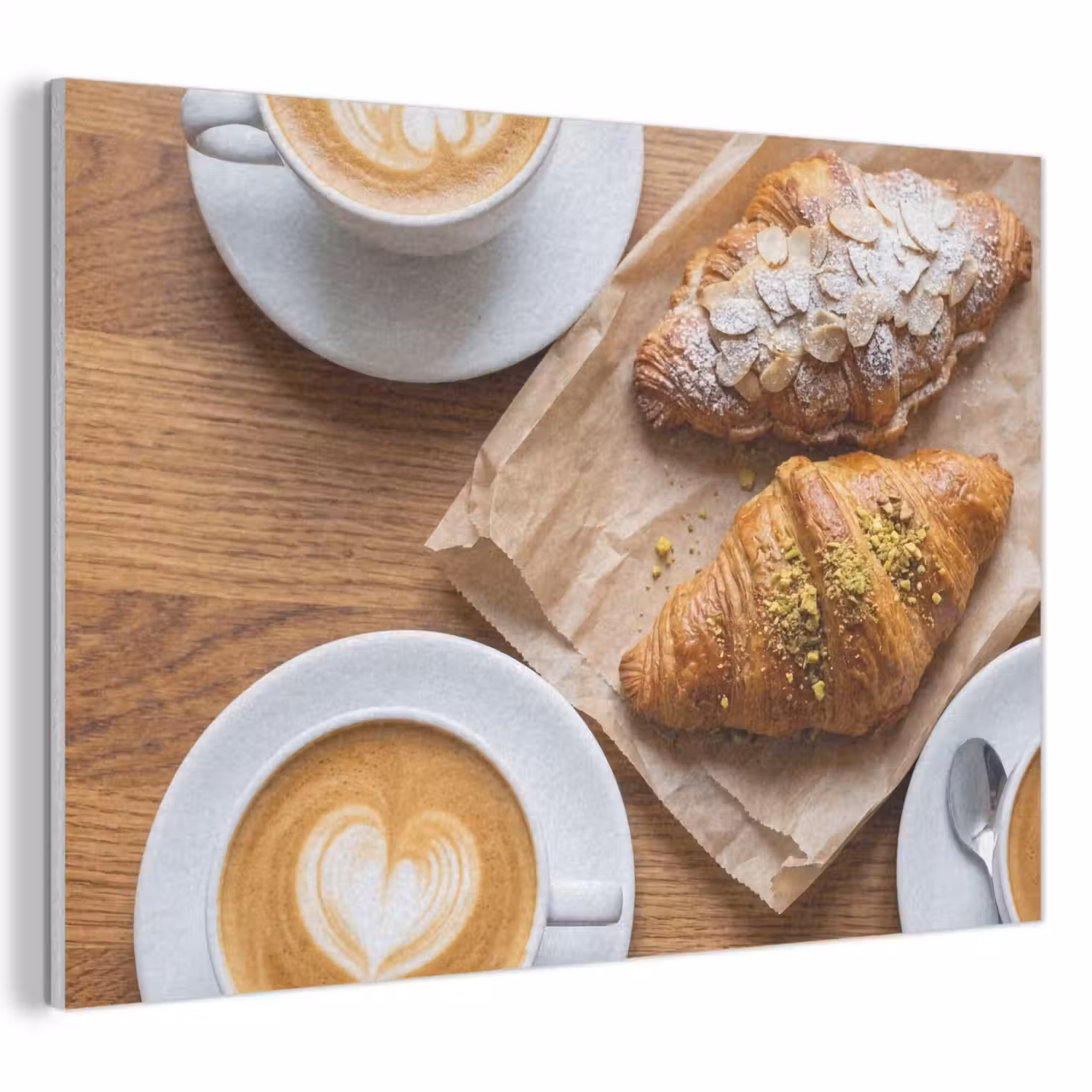Eten - Croissant - Koffie - Ontbijt - Modern PET vilt klein -3d