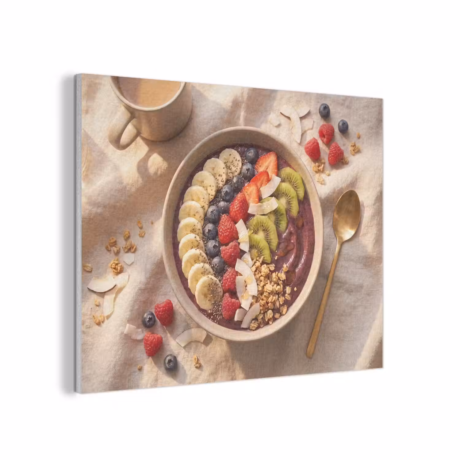 Eten - Ontbijtkom - Fruit - Gezond - Kleurrijk PET vilt klein -3d