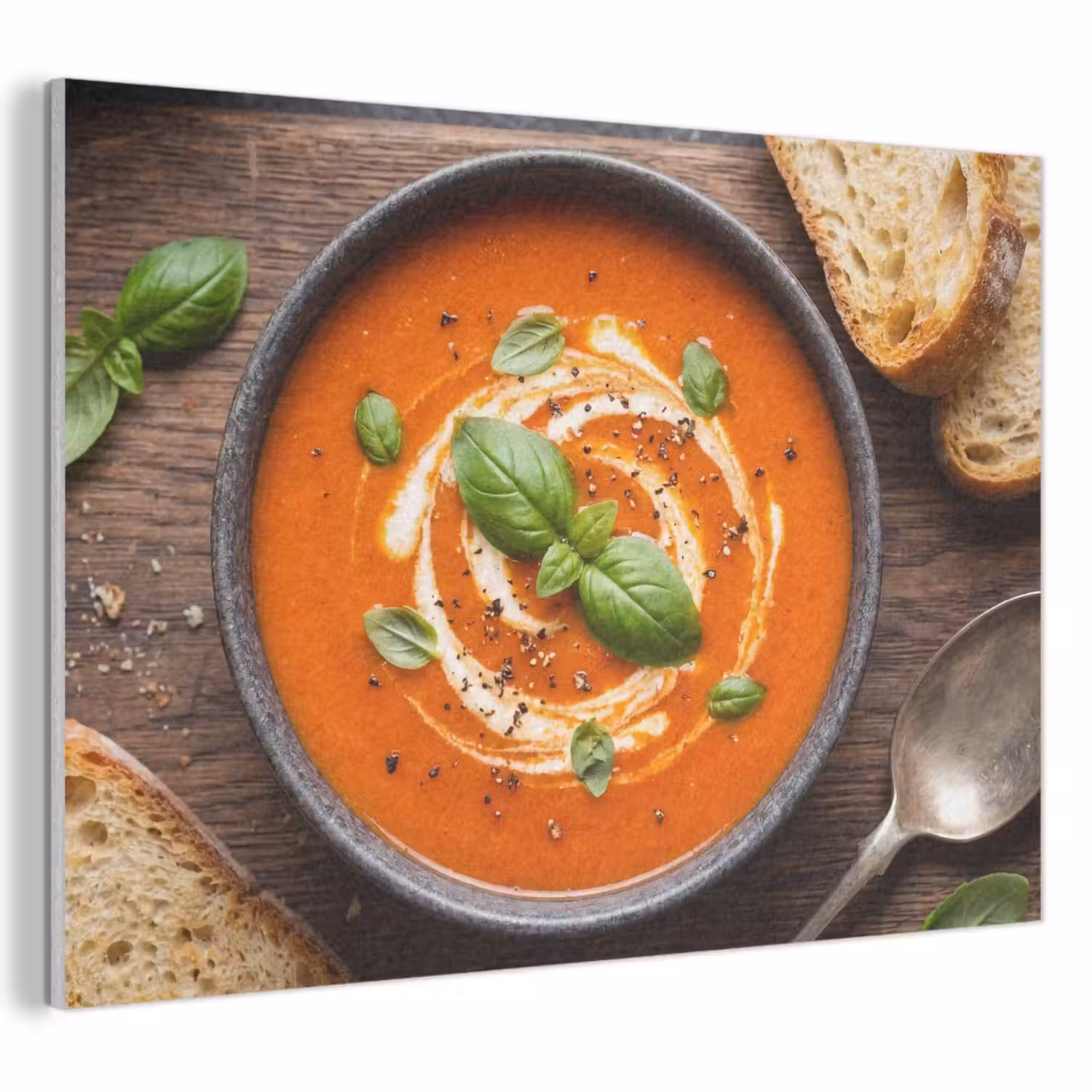 Eten - Soep - Basilicum - Rustiek - Rood PET vilt klein -3d