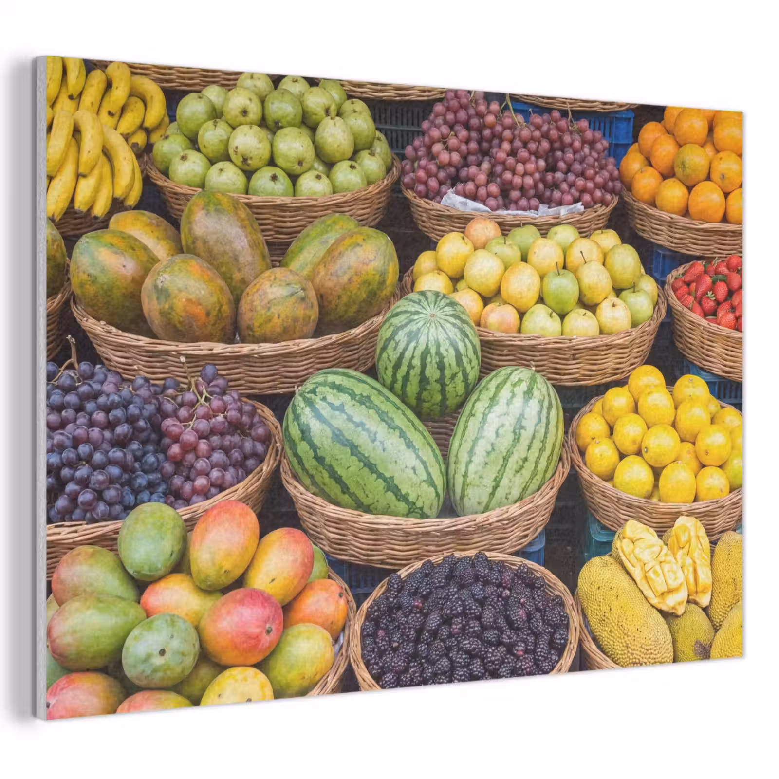 Akoestisch schilderij - Fruit - Markt - Kleurrijk - Fruit - Markt - Kleurrijk PET vilt klein