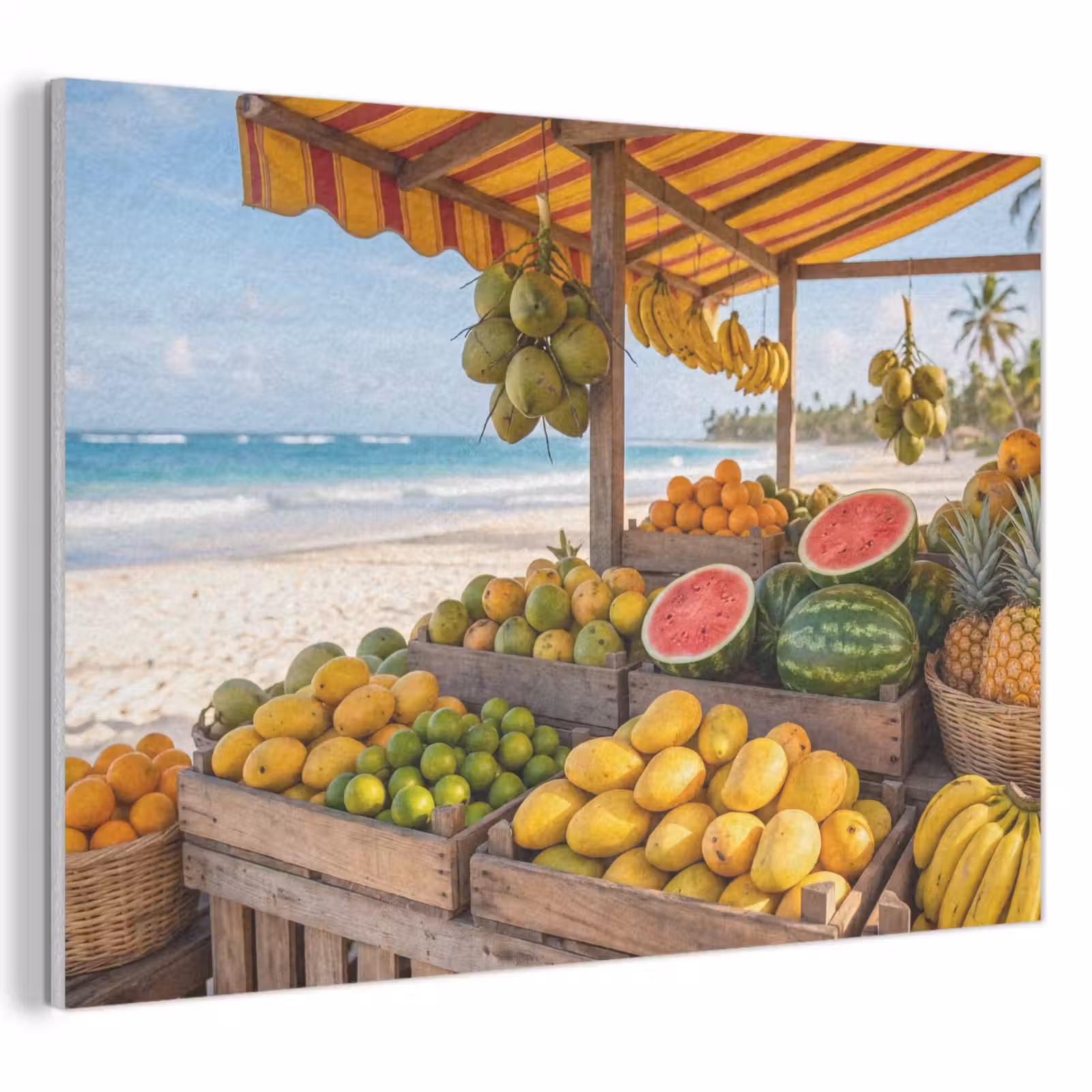 Akoestisch schilderij - Fruit - Strand - Tropisch - Fruit - Strand - Tropisch PET vilt klein