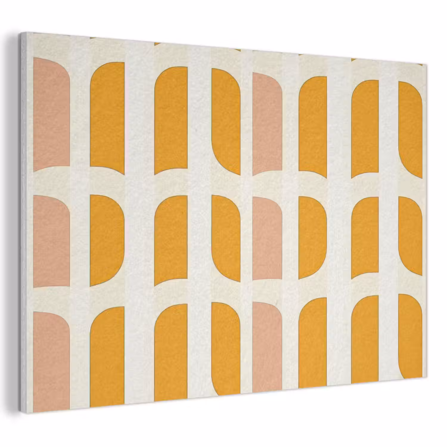 Geometrisch - Patroon - Geel - Roze PET vilt klein 837 -3d