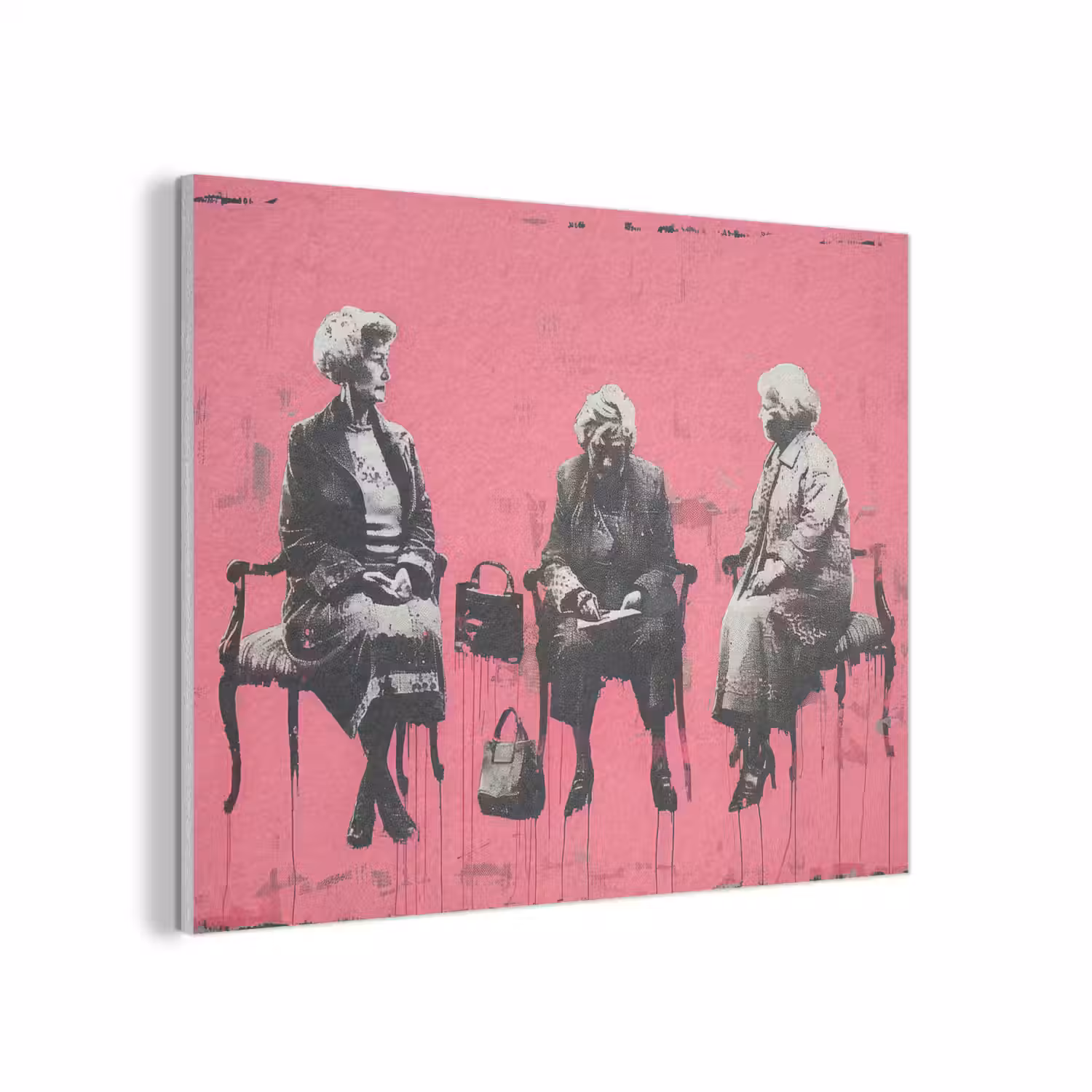 Graffiti - Vintage - Zwart - Street art - Roze - Banksy PET vilt klein -3d