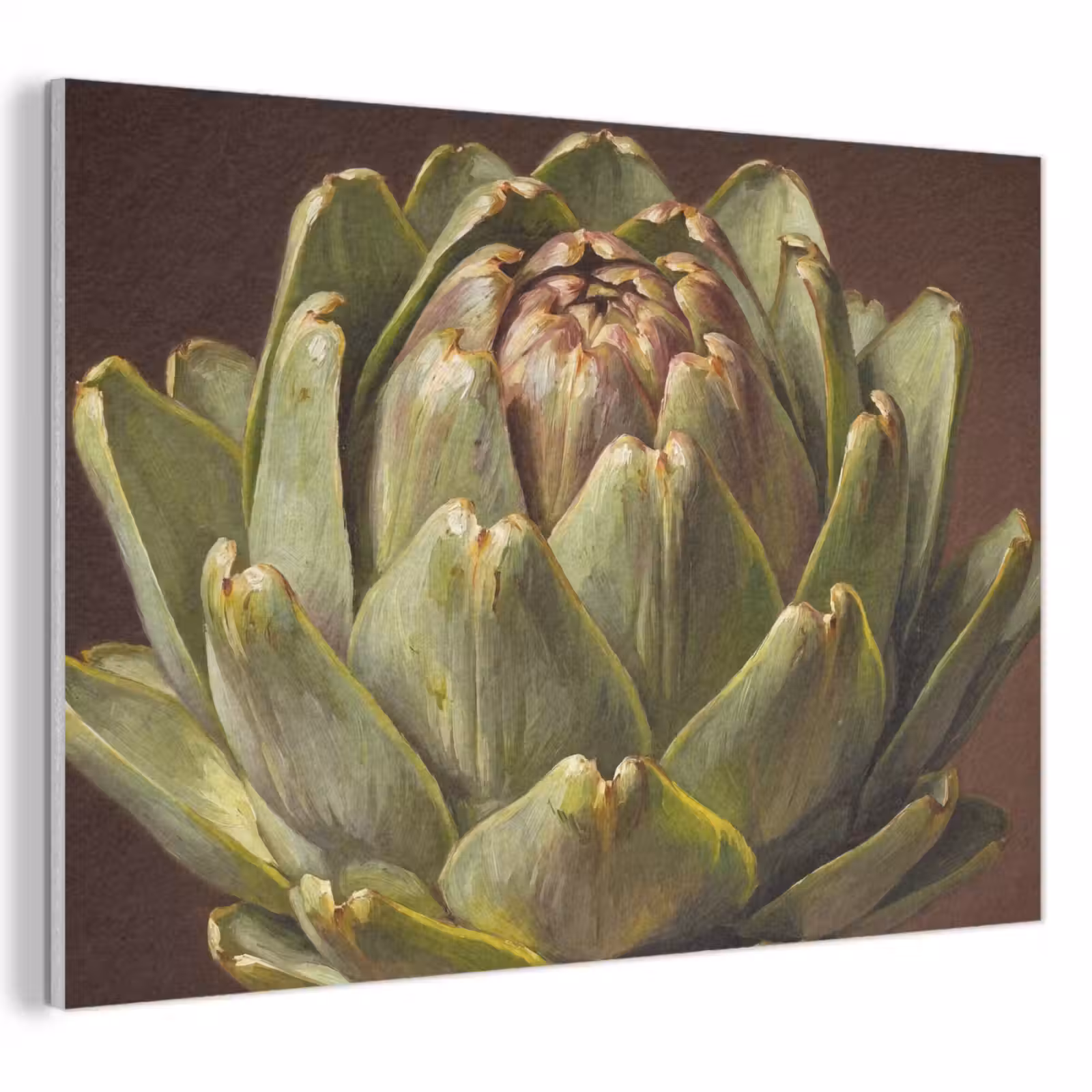 Akoestisch schilderij - Groente - Artisjok - Groen - Groente - Artisjok - Groen PET vilt klein