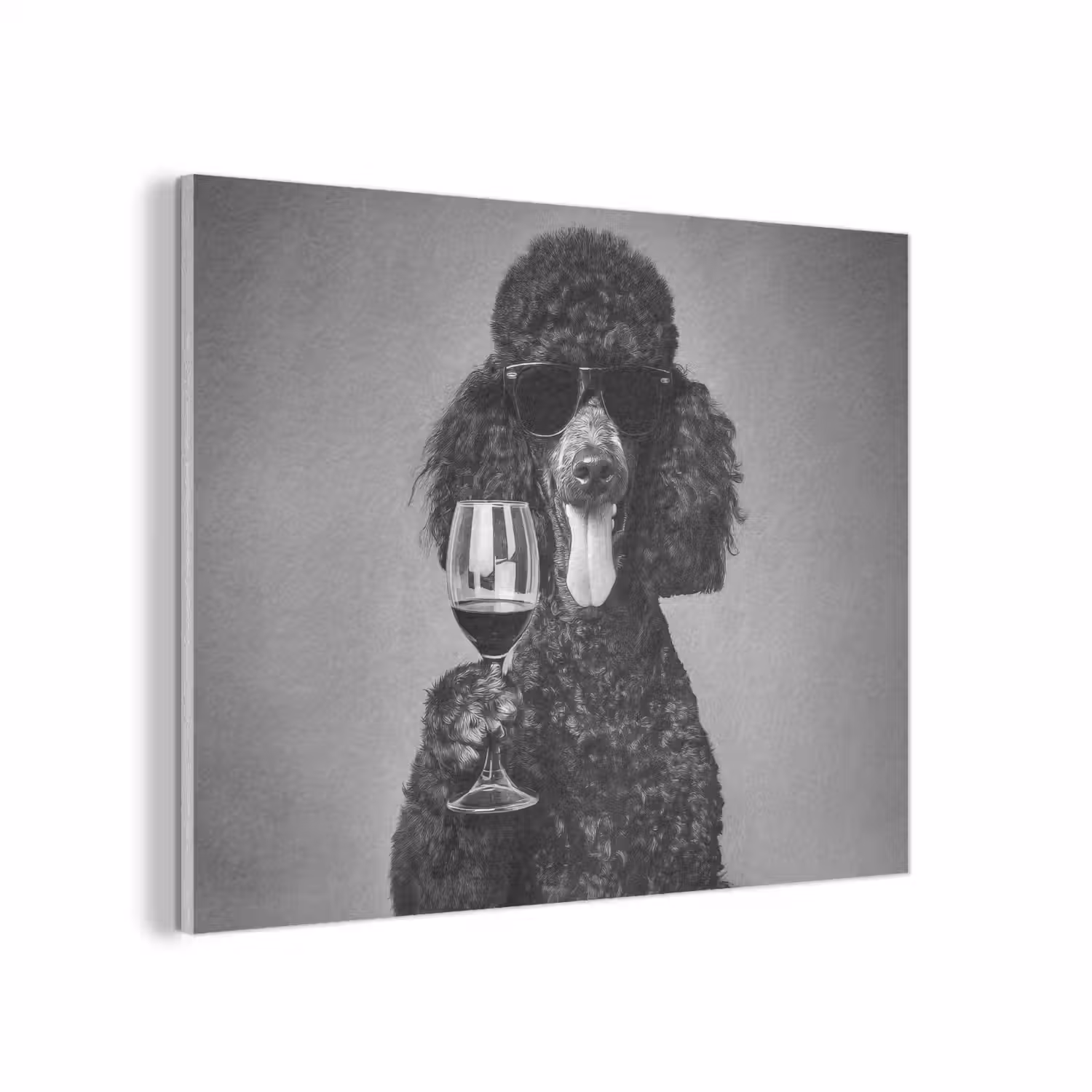 Hond - Krullen - Zonnebril - Wijn PET vilt klein -3d