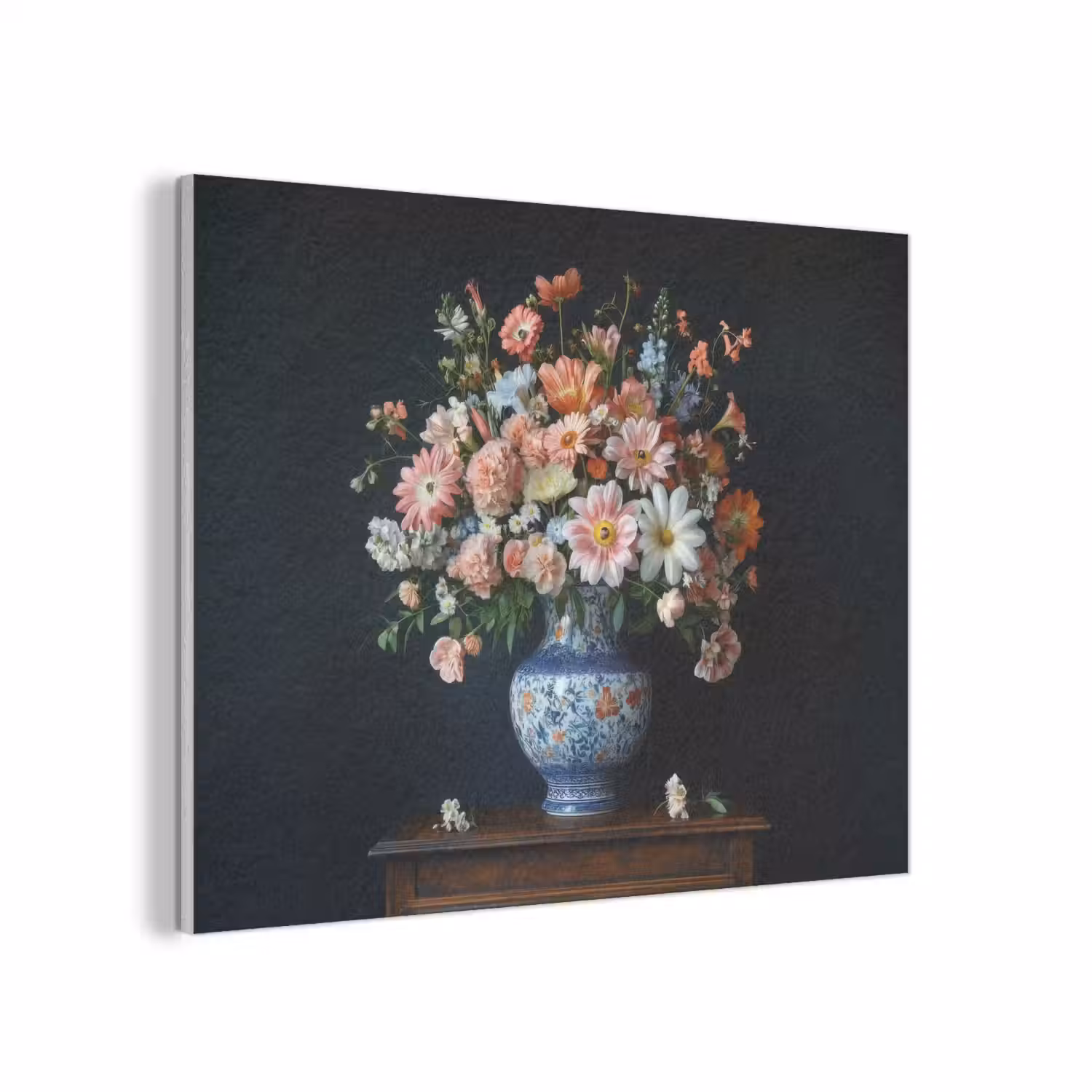 Hout - Vaas - Kleuren - Bloemen PET vilt klein -3d