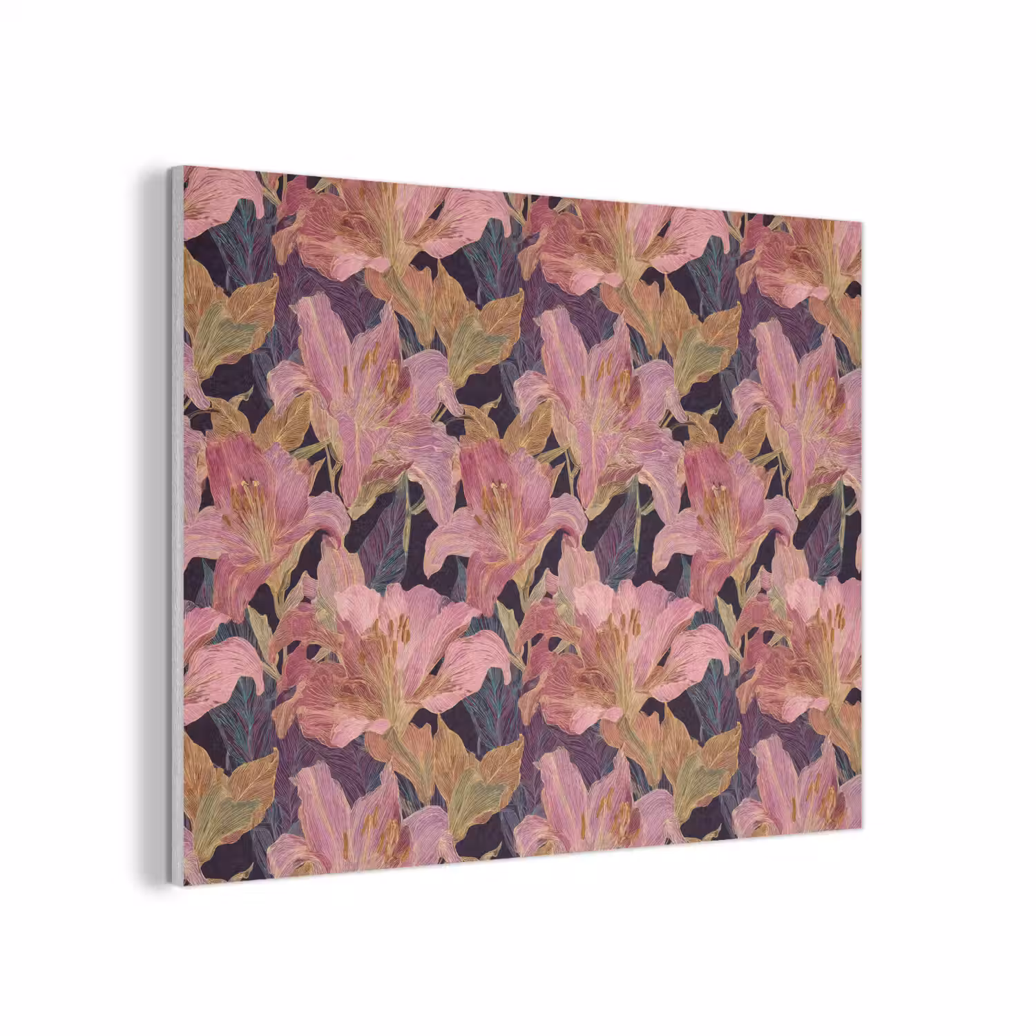 Lelies - Patroon - Roze - Goud PET vilt klein 837 -3d