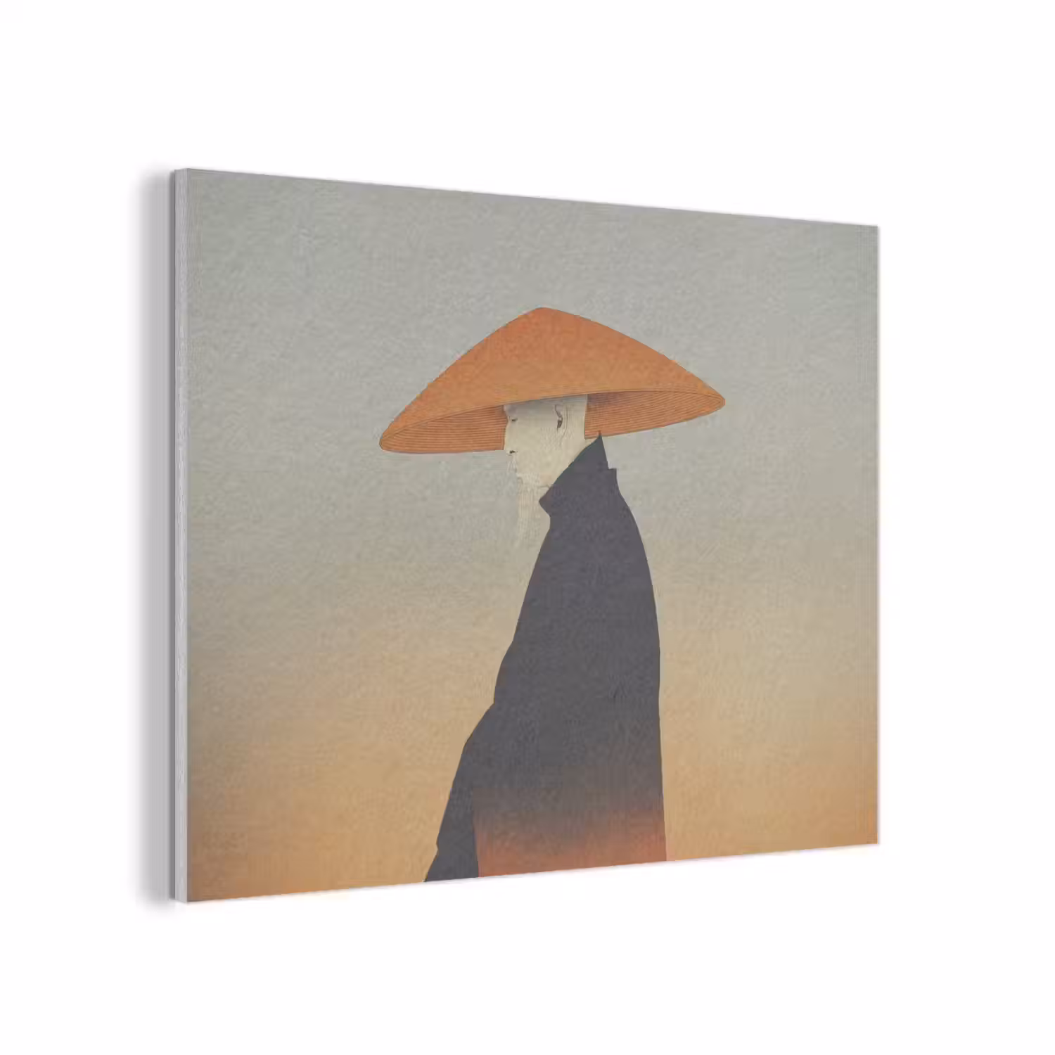 Minimalistisch - Silhouet - Oranje PET vilt klein -3d