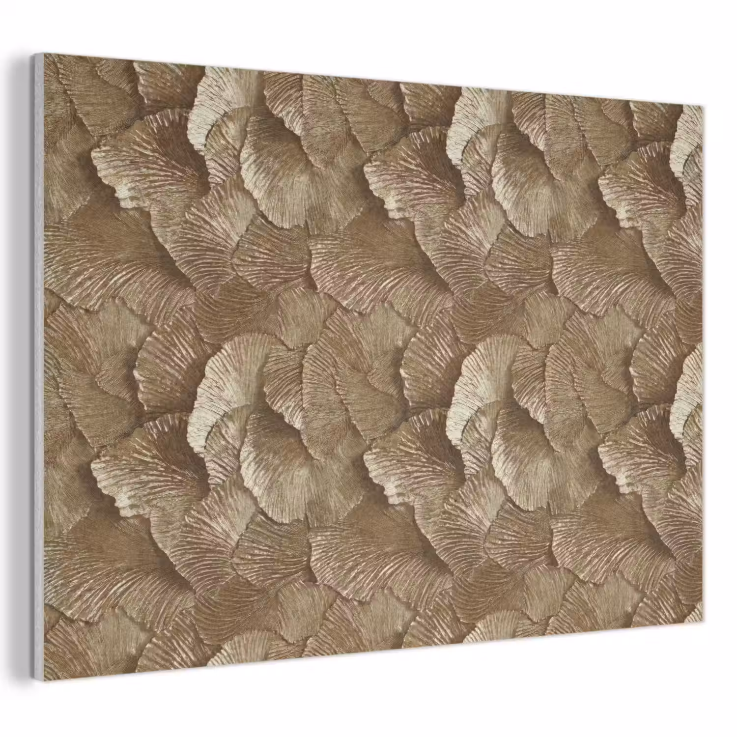 Organisch - Patroon - Bladeren - Goud PET vilt klein 837 -3d