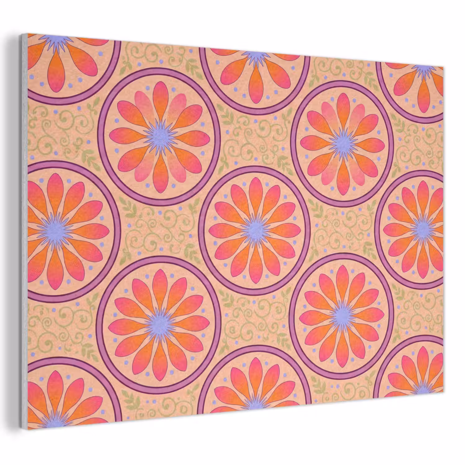 Patroon - Bloemen - Decoratief - Kleurrijk - Modern PET vilt klein -3d