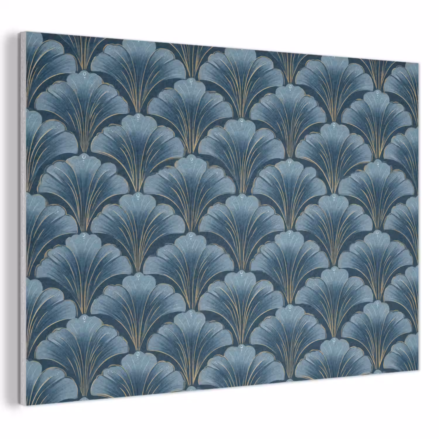 Patroon - Ginkgoblad - Blauw PET vilt klein 837 -3d