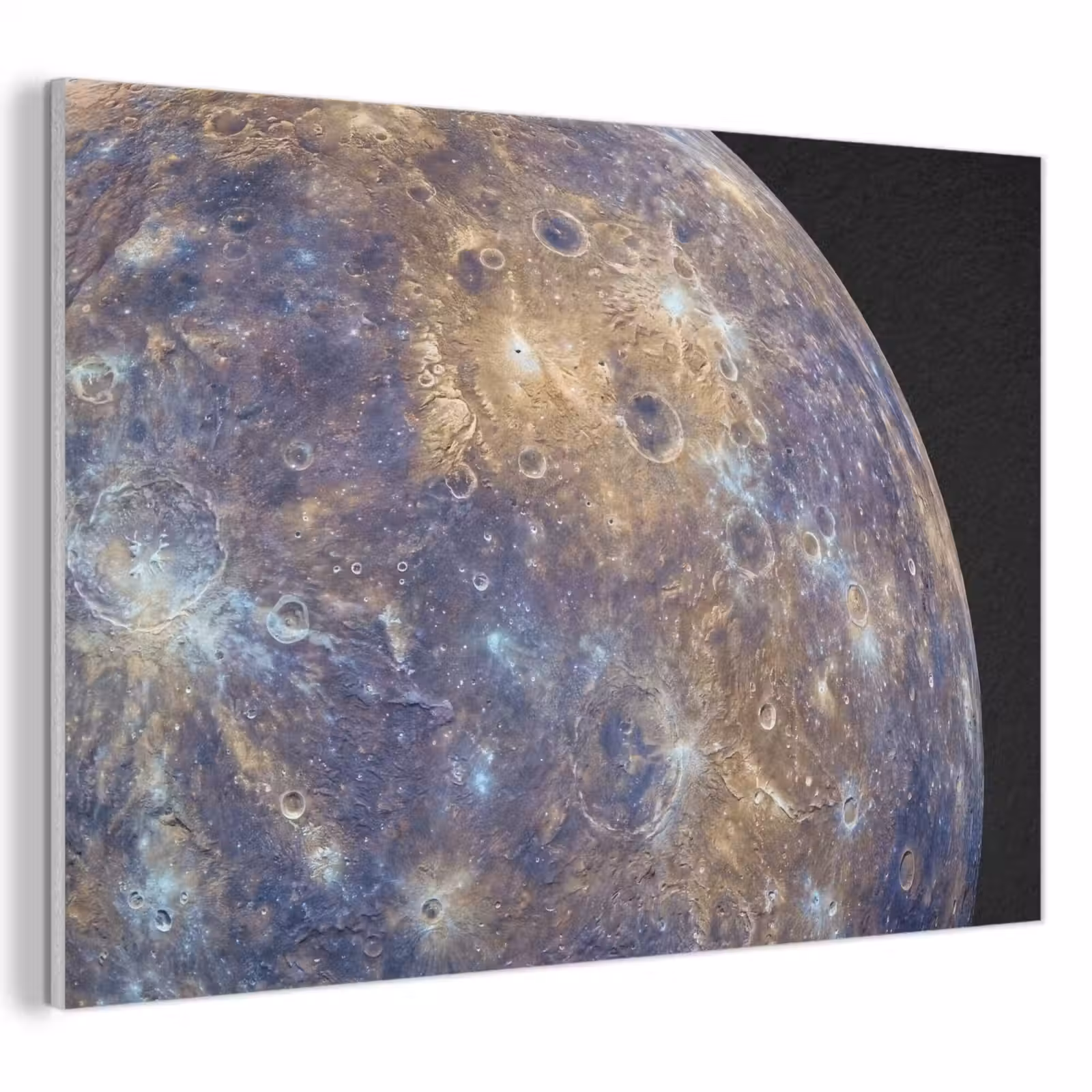 Akoestisch schilderij - Planeet - Kraters - Ruimte - Planeet - Kraters - Ruimte PET vilt klein