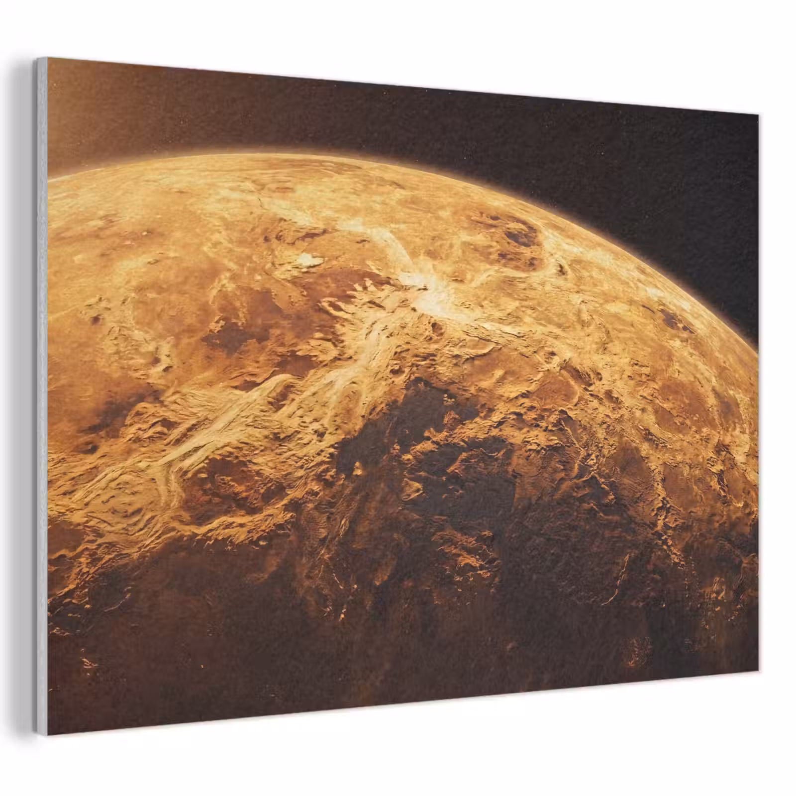 Akoestisch schilderij - Planeet - Ruimte - Oranje - Planeet - Ruimte - Oranje PET vilt klein