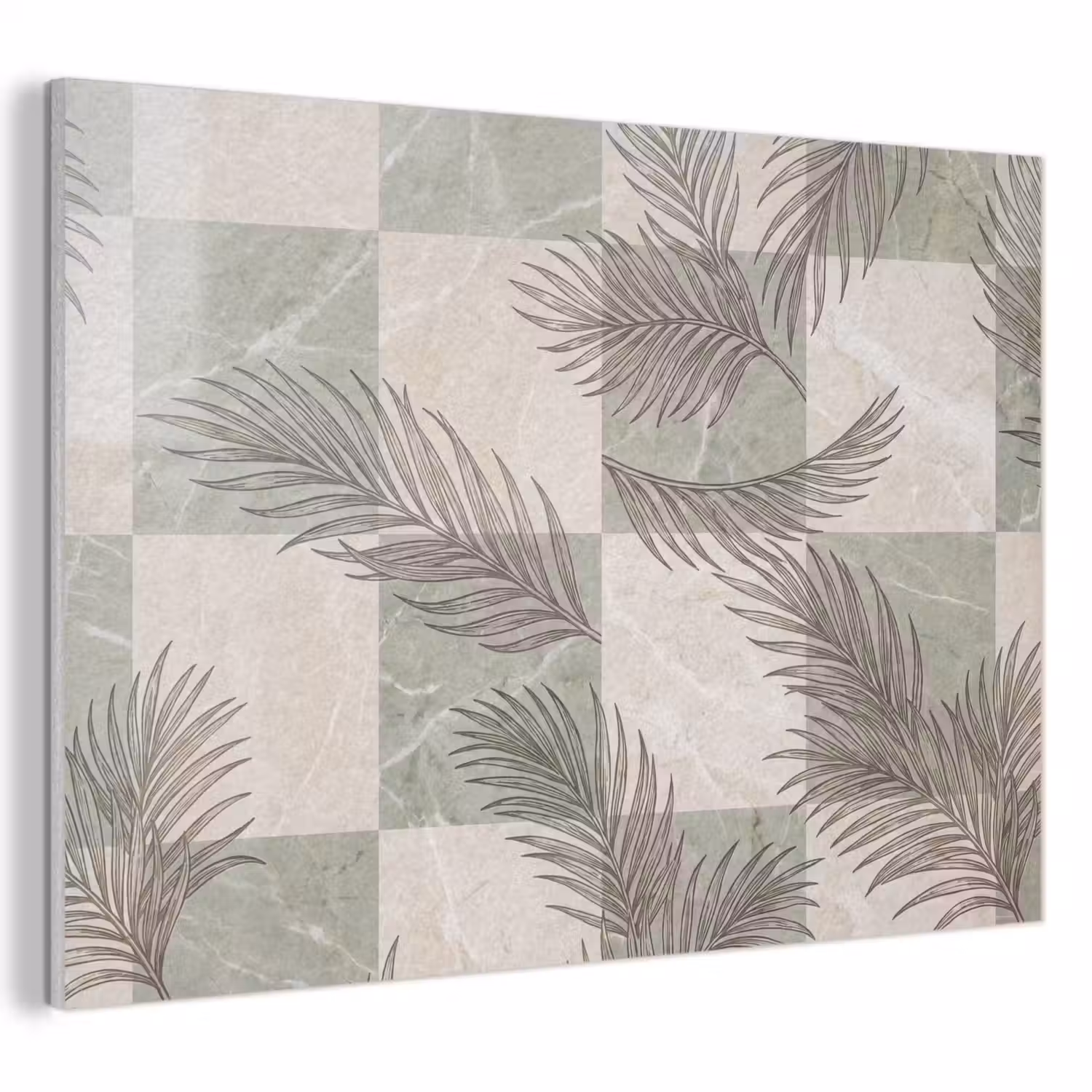 Planten - Bladeren - Marmer - Modern - Groen PET vilt klein -3d