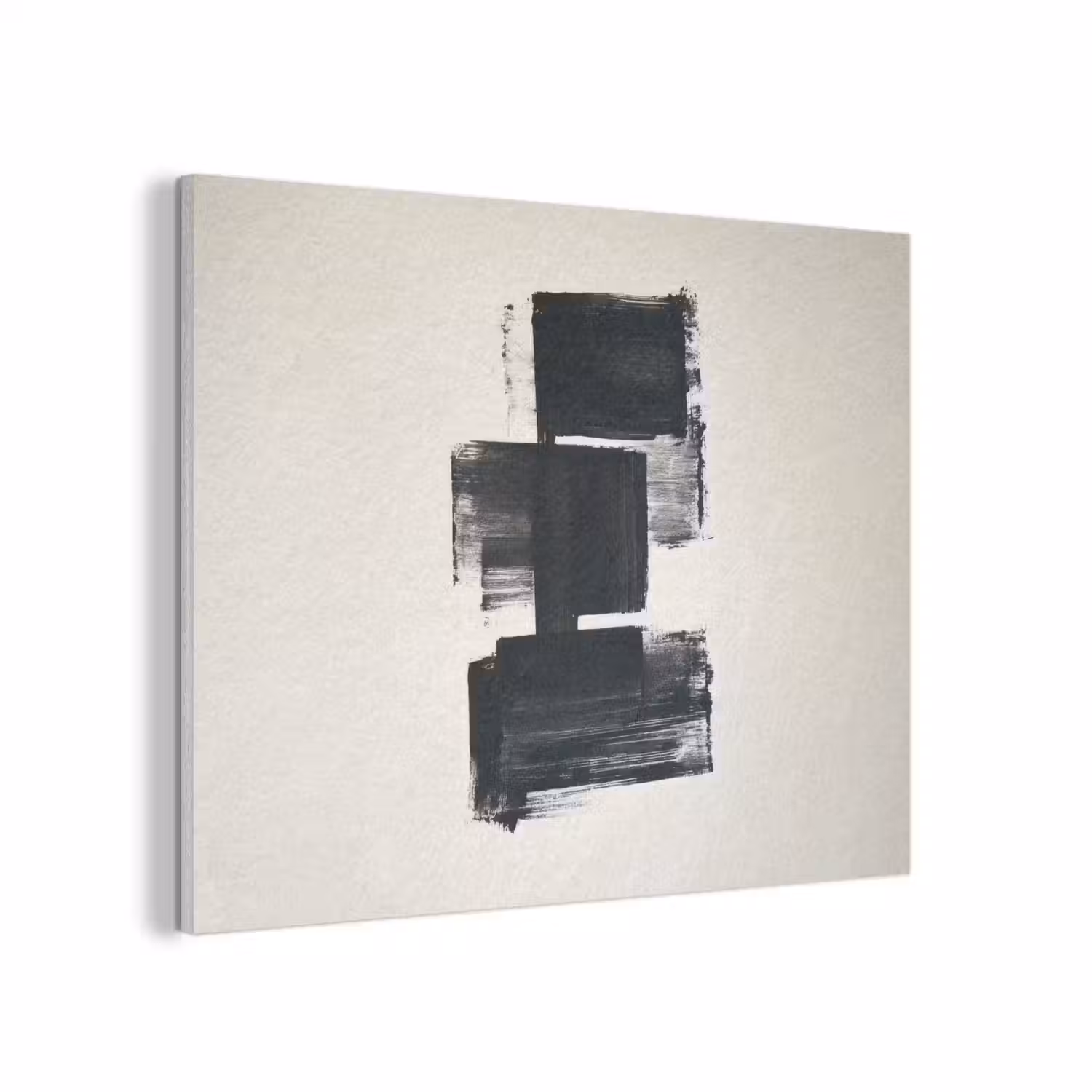 Rechthoeken - Penseelstreken - Abstract - Zwart PET vilt klein -3d