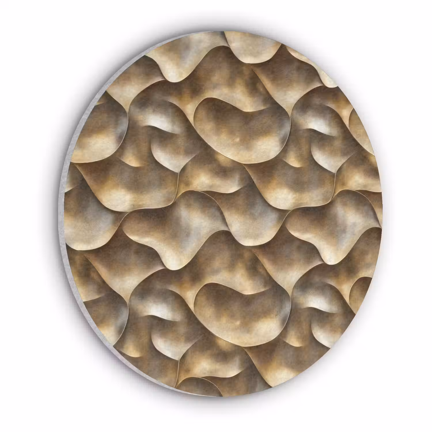 Abstract - Antiek - Goud Akoestische PET Vilt - Rond klein 838 -3d