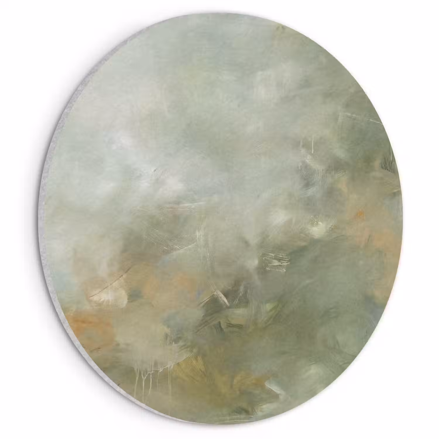 Abstract - Groen - Beige - Modern - Kunst Akoestische PET Vilt - Rond klein -3d