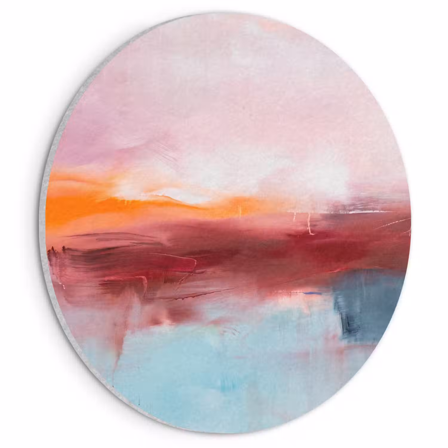 Abstract - Kleuren - Modern - Kunst - Roze Akoestische PET Vilt - Rond klein -3d
