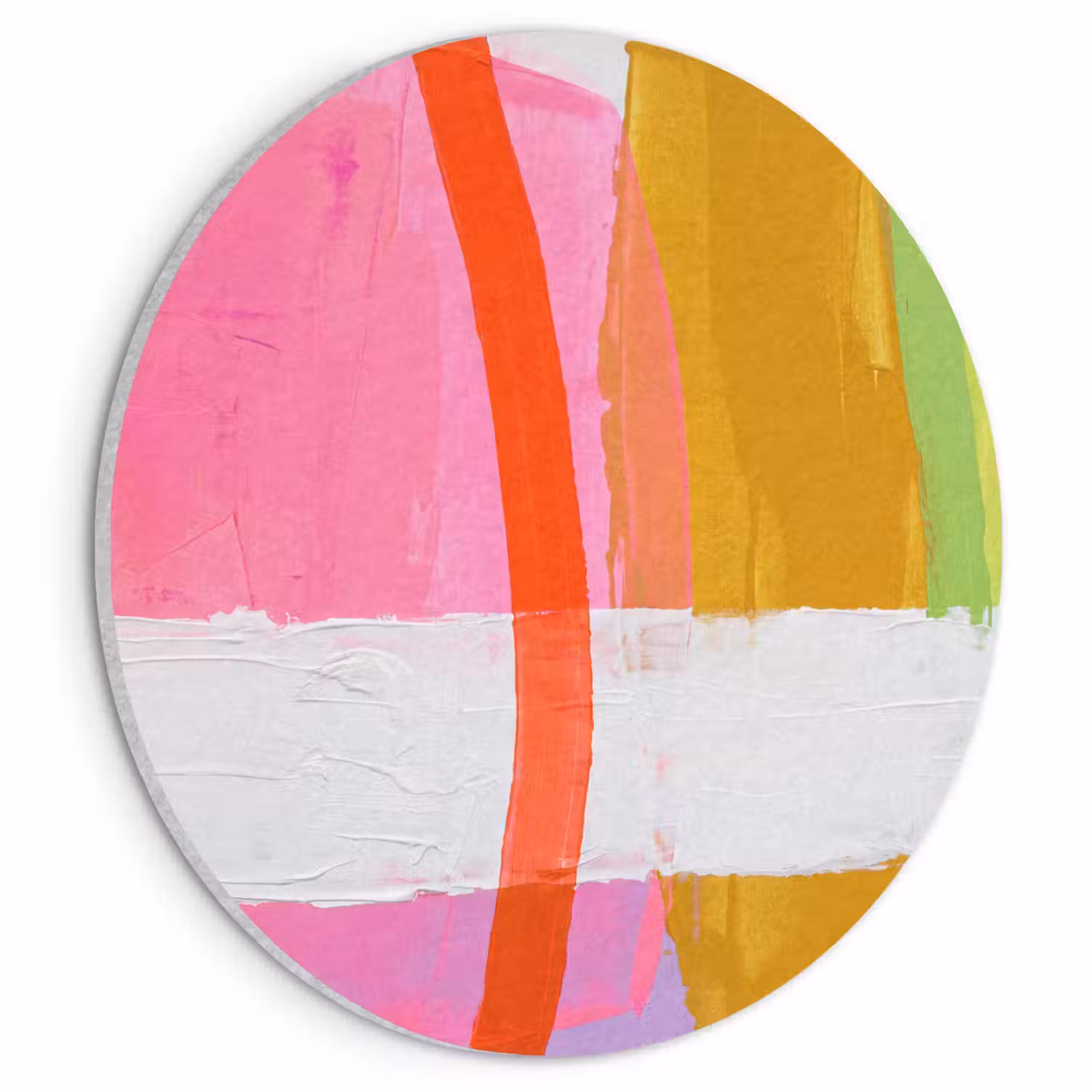 Abstract - Kleurrijk - Vormen - Modern - Kunst Akoestische PET Vilt - Rond klein -3d