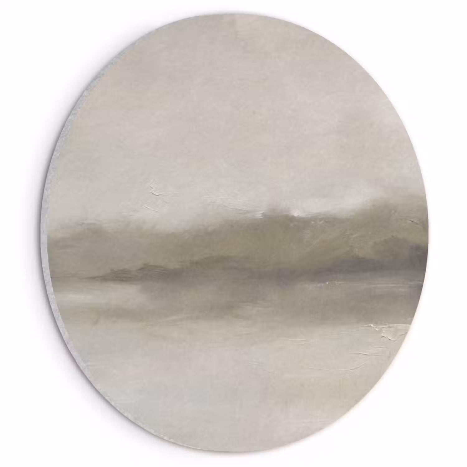 Abstract - Landschap - Nevel - Modern - Grijs Akoestische PET Vilt - Rond klein -3d