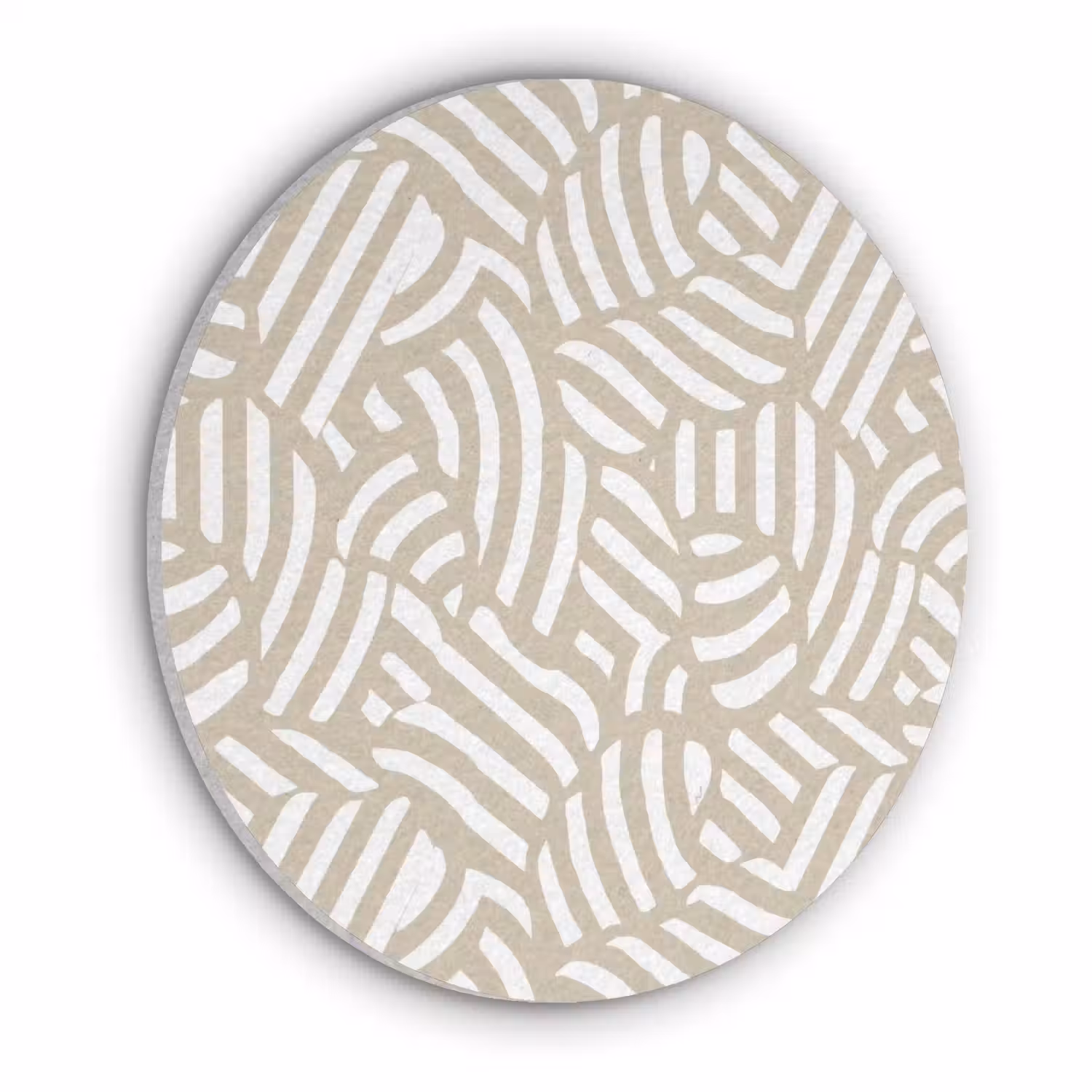 Abstract - Modern - Beige Akoestische PET Vilt - Rond klein 838 -3d