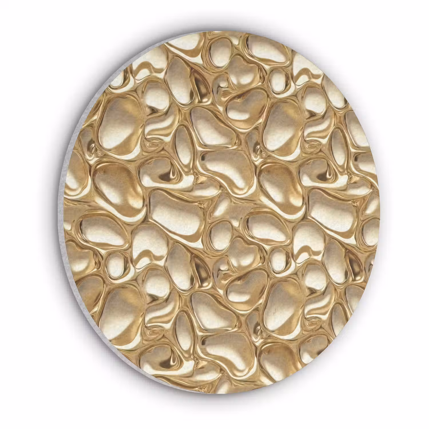 Abstract - Modern - Goud Akoestische PET Vilt - Rond klein 838 -3d