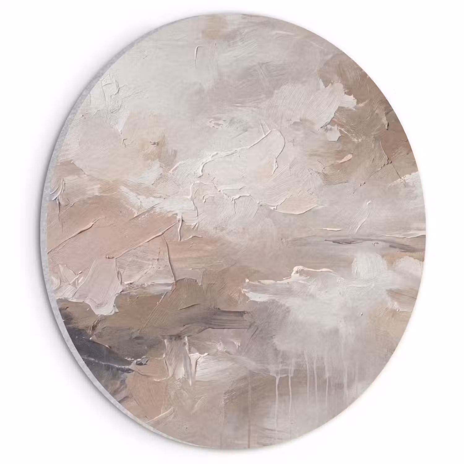 Abstract - Textuur - Kunst - Modern - Beige Akoestische PET Vilt - Rond klein -3d