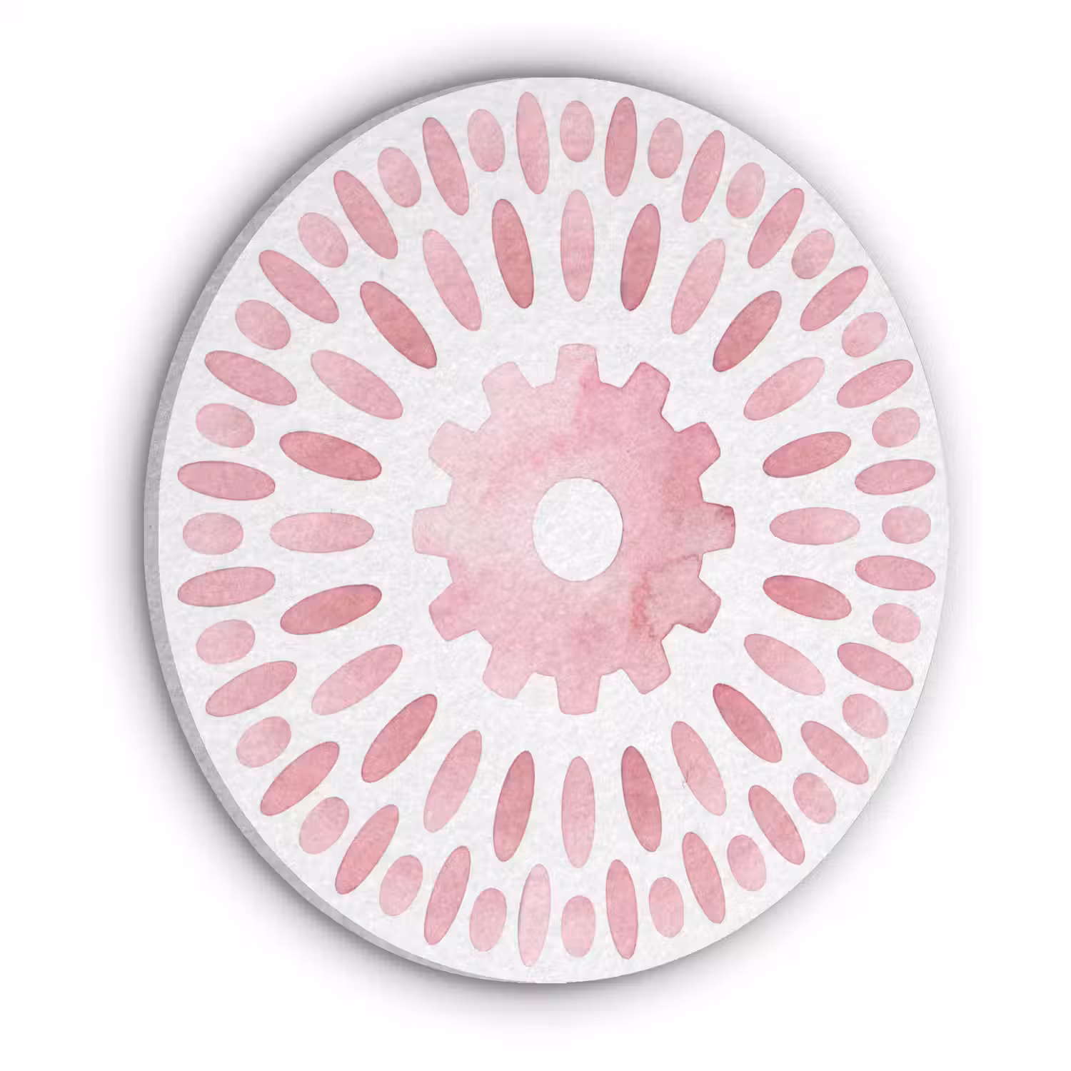 Abstract - Vormen - Patroon - Aquarel - Roze Akoestische PET Vilt - Rond klein -3d