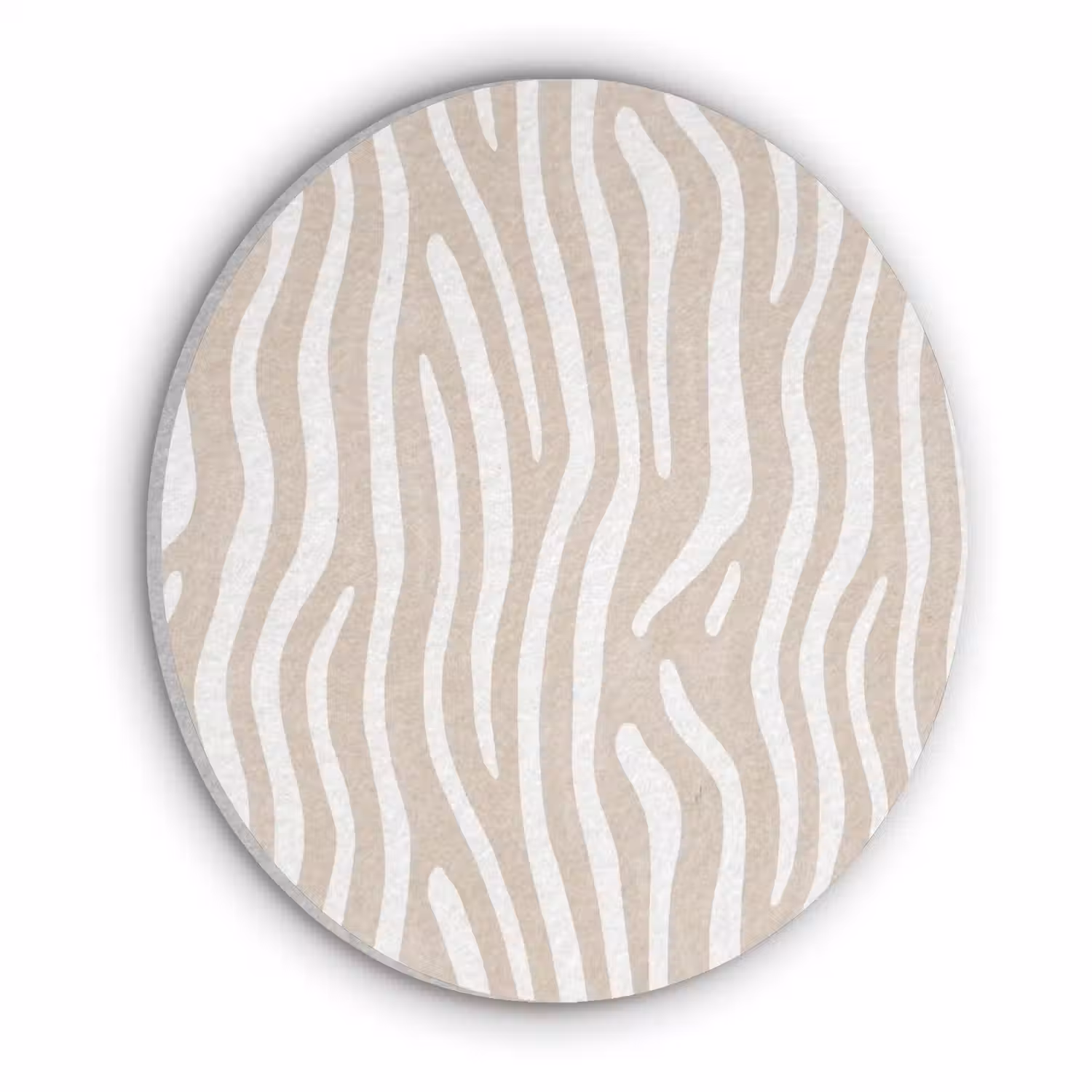 Abstract - Zebra - Beige Akoestische PET Vilt - Rond klein 838 -3d
