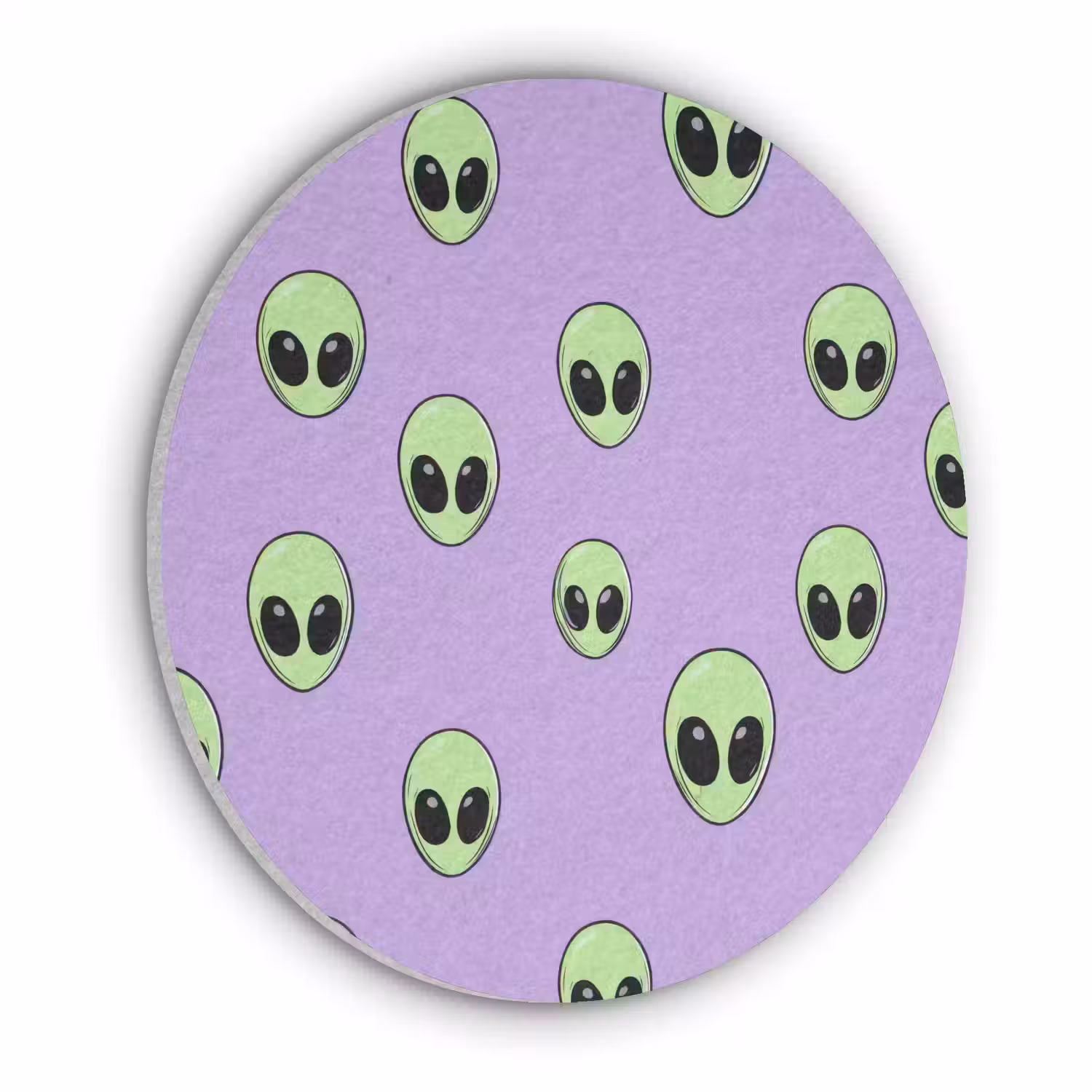 Alien - Retro - Lila Akoestische PET Vilt - Rond klein 838 -3d