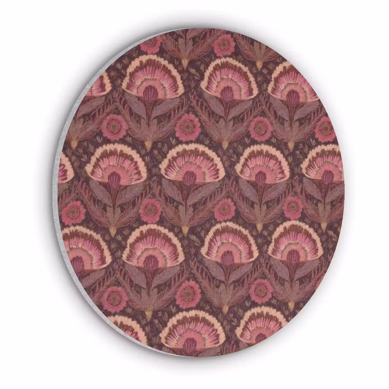 Antiek - Bloemen - Kleurrijk Akoestische PET Vilt - Rond klein 838 -3d