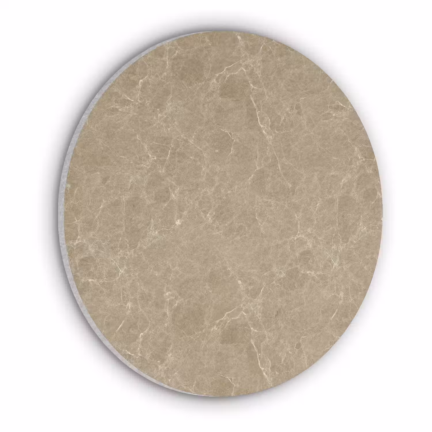 Beige - Marmer - Witte aders Akoestische PET Vilt - Rond klein 838 -3d