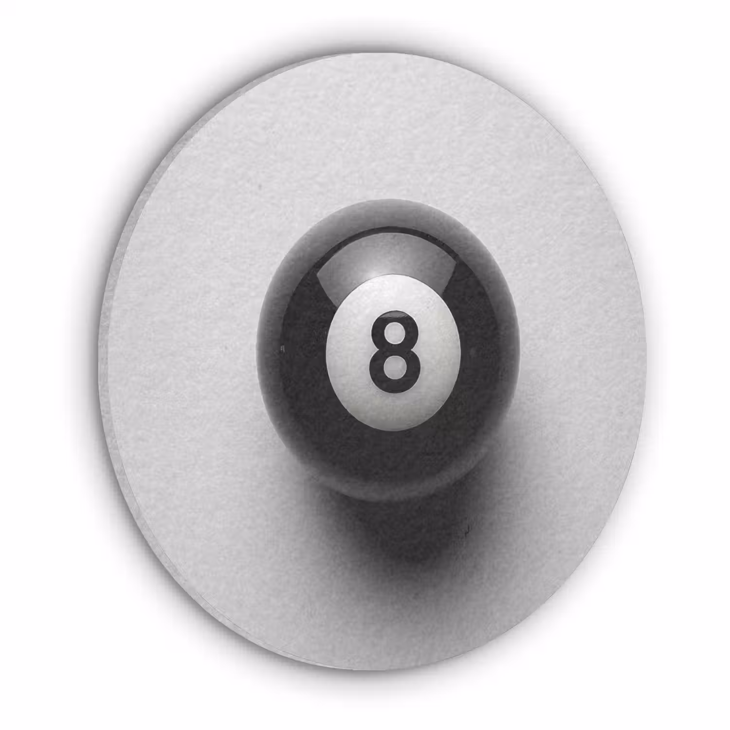 Biljartbal - Getal - Acht - Wit Akoestische PET Vilt - Rond klein -3d
