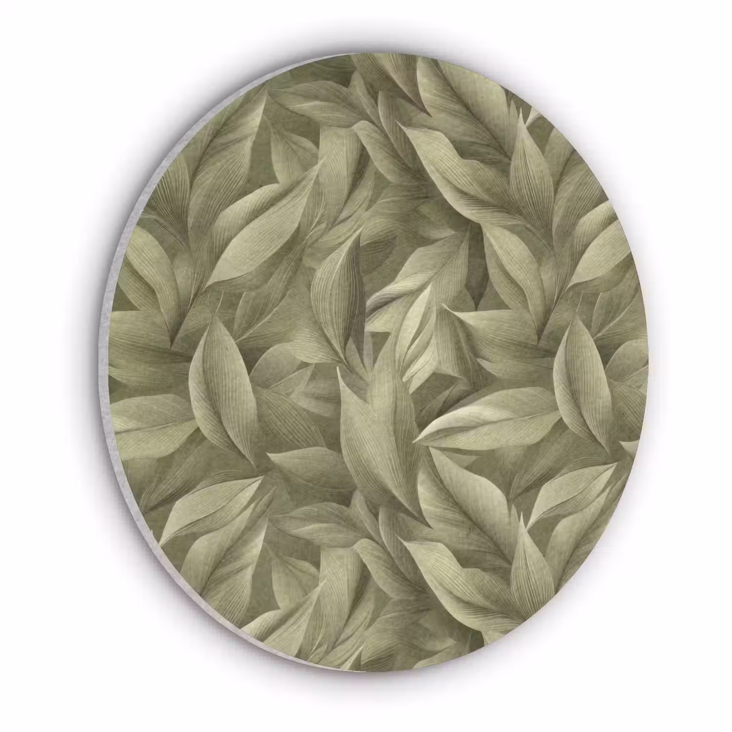Bladeren - Modern - Groen Akoestische PET Vilt - Rond klein 838 -3d
