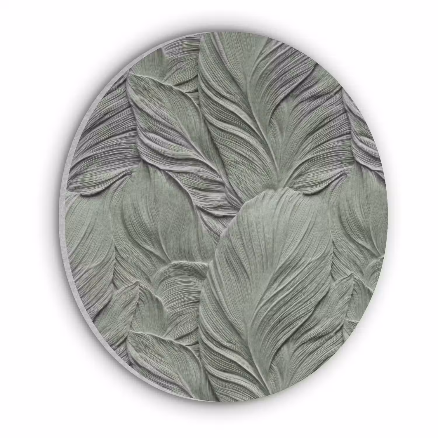 Bladeren - Textuur - Groen Akoestische PET Vilt - Rond klein 838 -3d