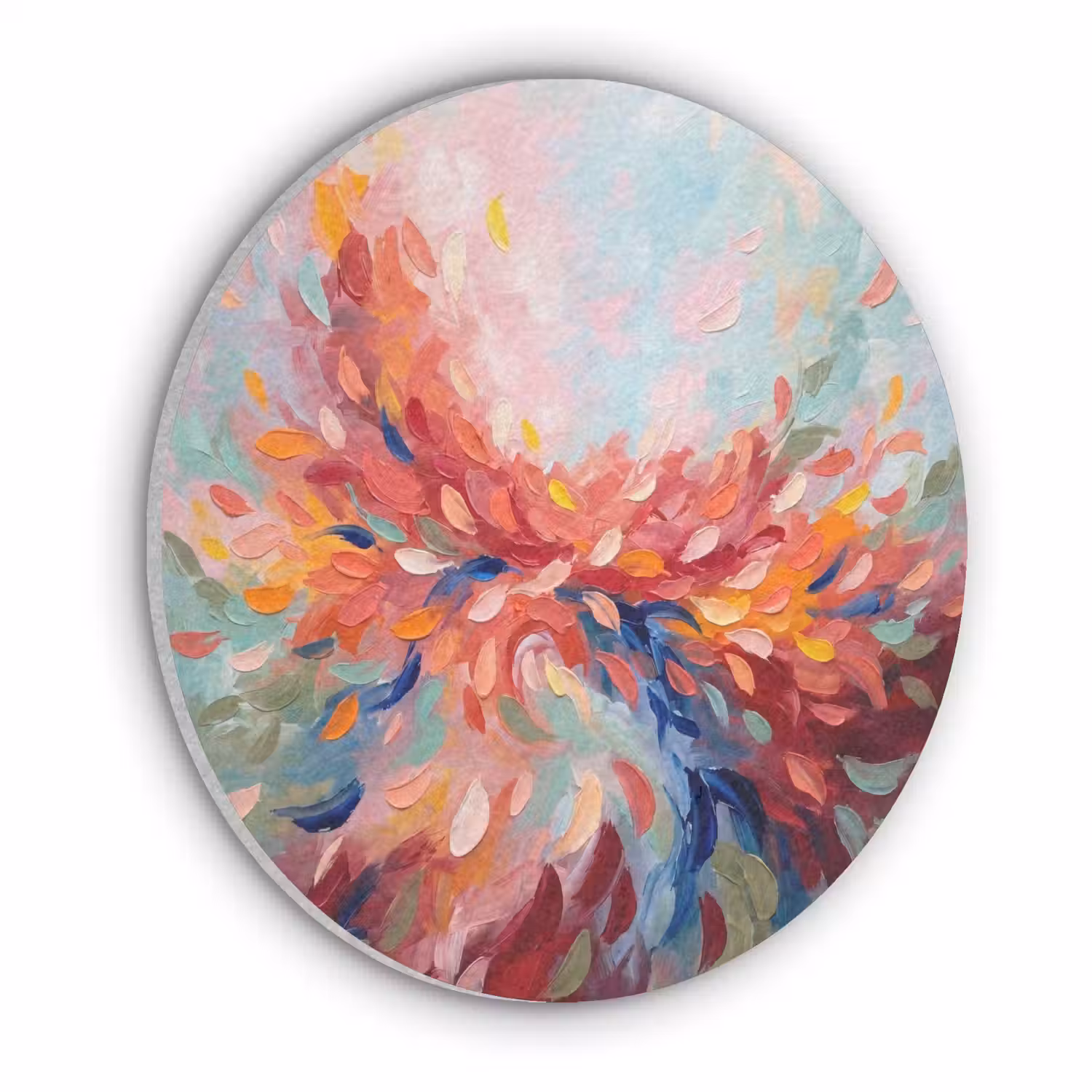 Bloemen - Abstract - Kunst - Modern Akoestische PET Vilt - Rond klein -3d
