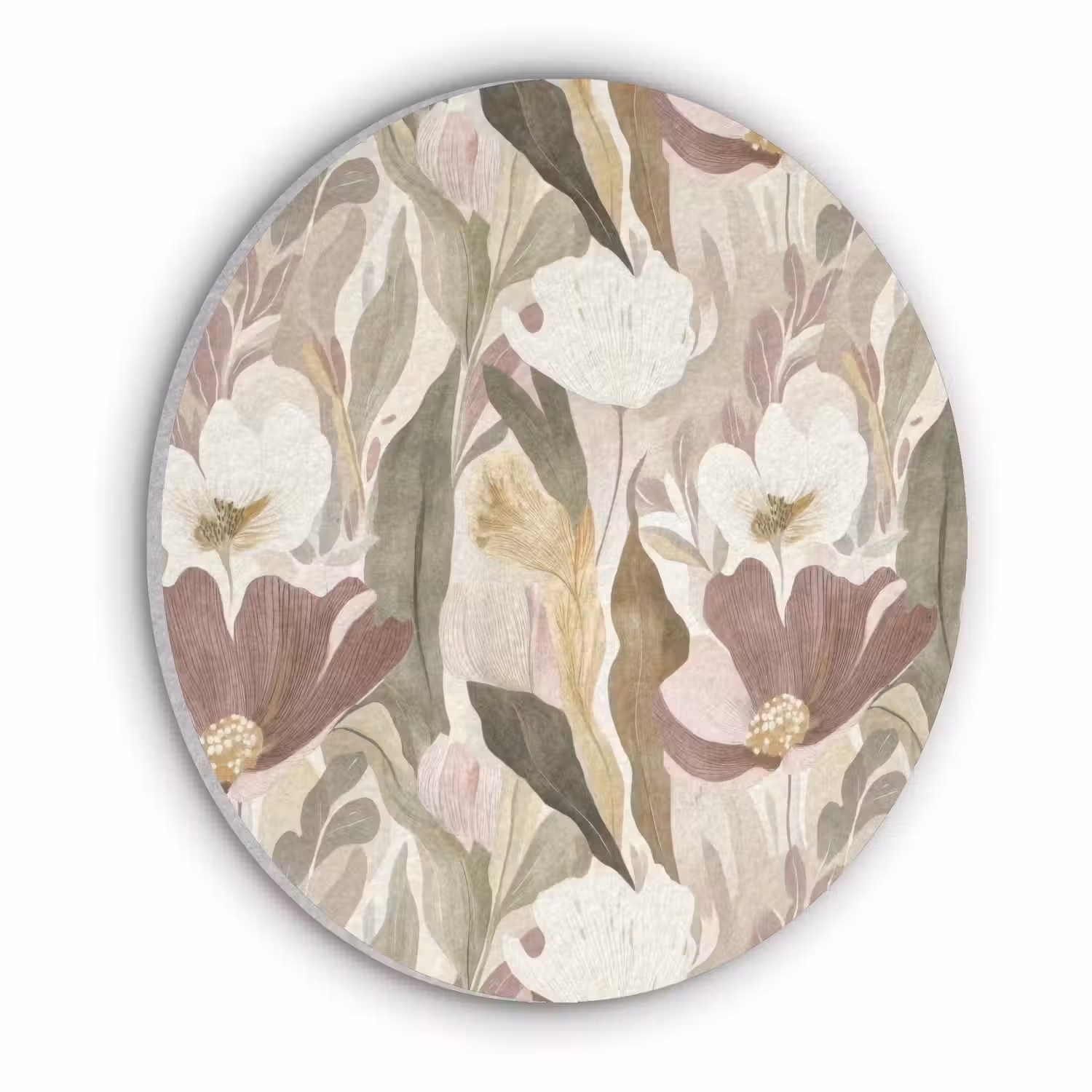 Bloemen - Aquarel - Kleurrijk Akoestische PET Vilt - Rond klein 838 -3d