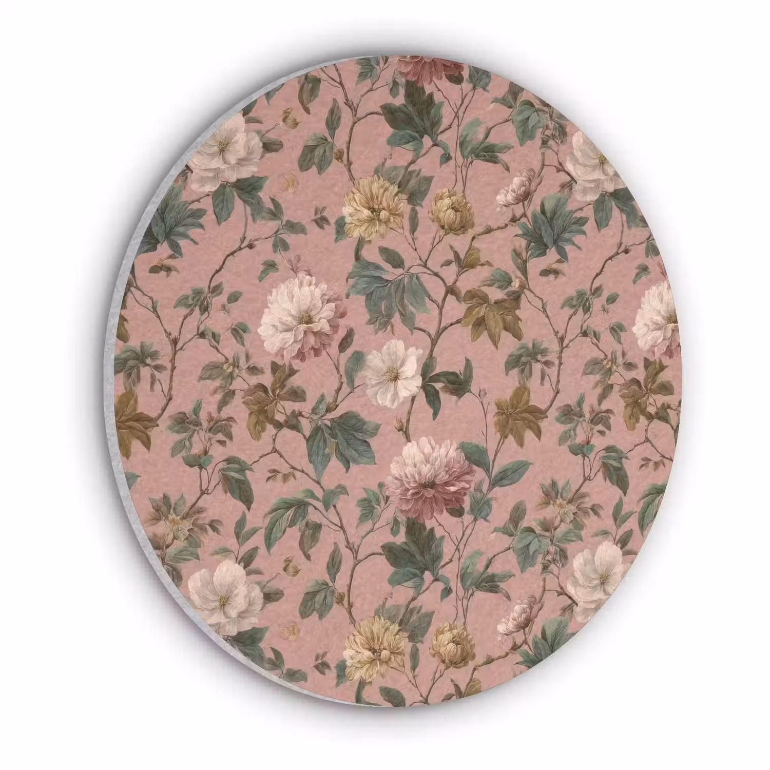 Bloemen - Klassiek - Roze Akoestische PET Vilt - Rond klein 838 -3d