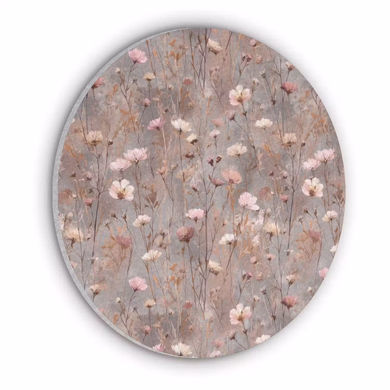Bloemen - Wild - Pastel Akoestische PET Vilt - Rond klein 838 -3d